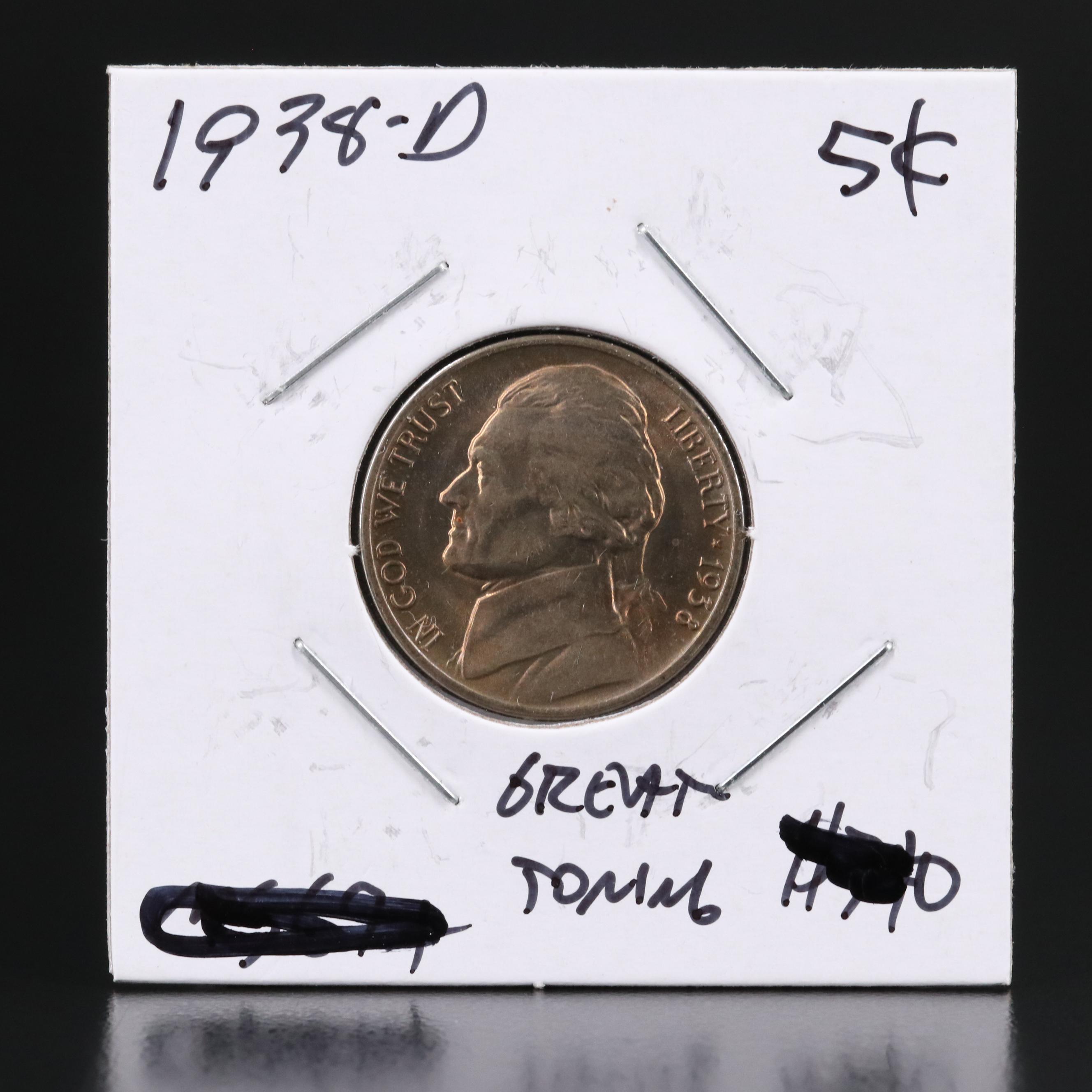 Five Uncirculated Jefferson Nickels