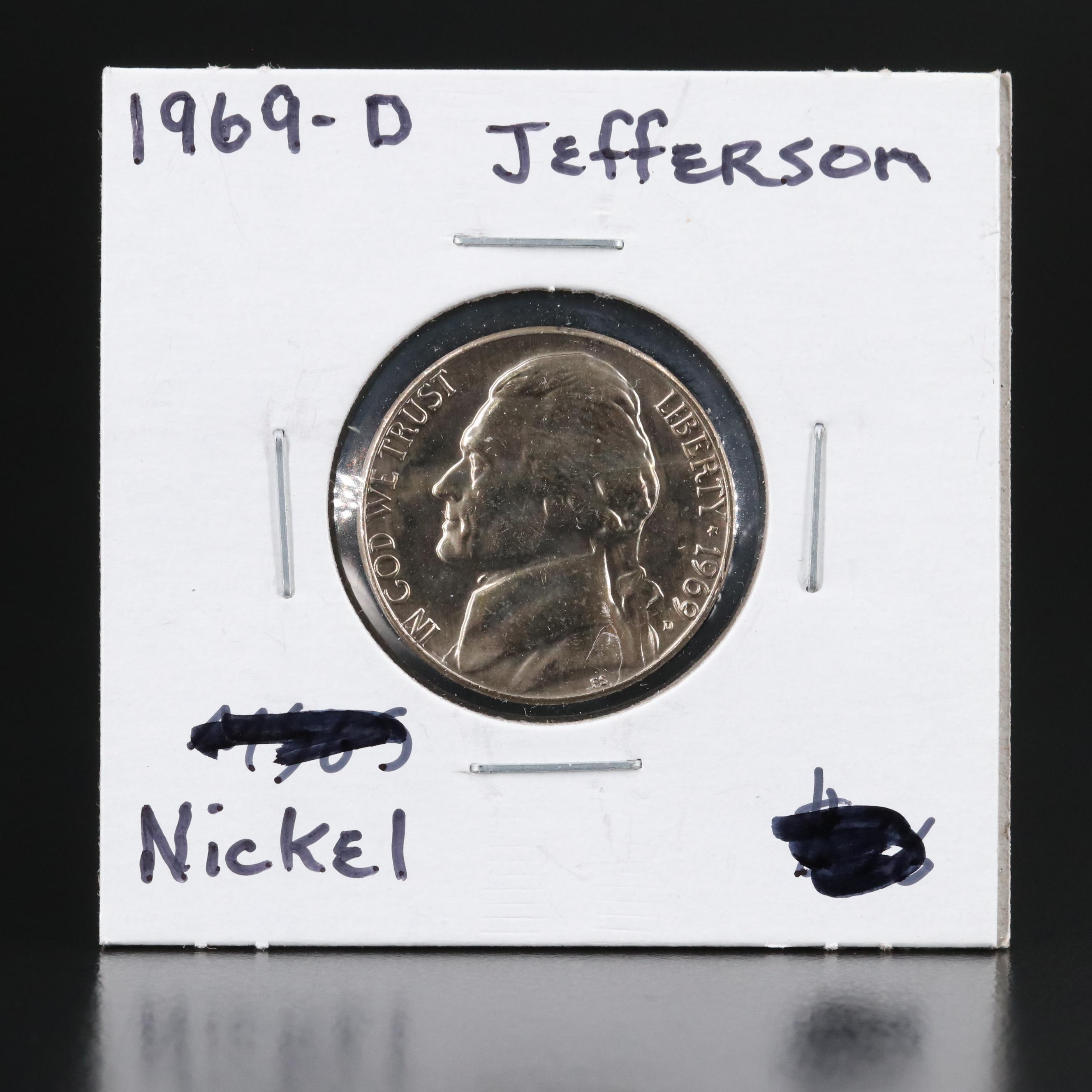 Five Uncirculated Jefferson Nickels