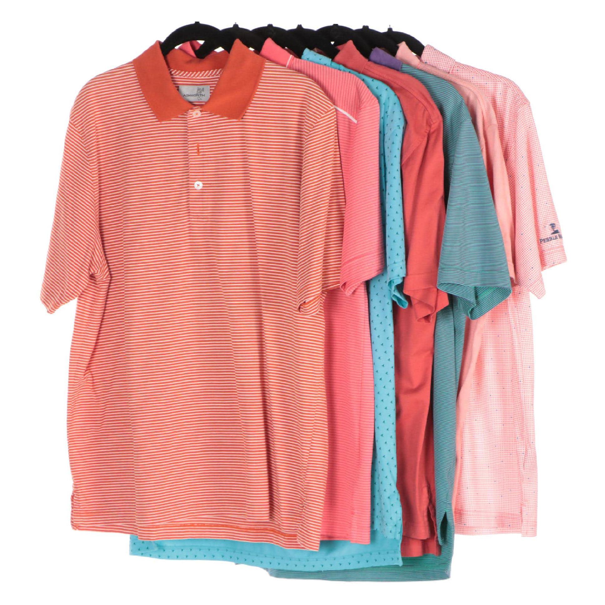 Men's Pebble Beach Performance, Peter Millar, and More Collared Polo Golf Shirts