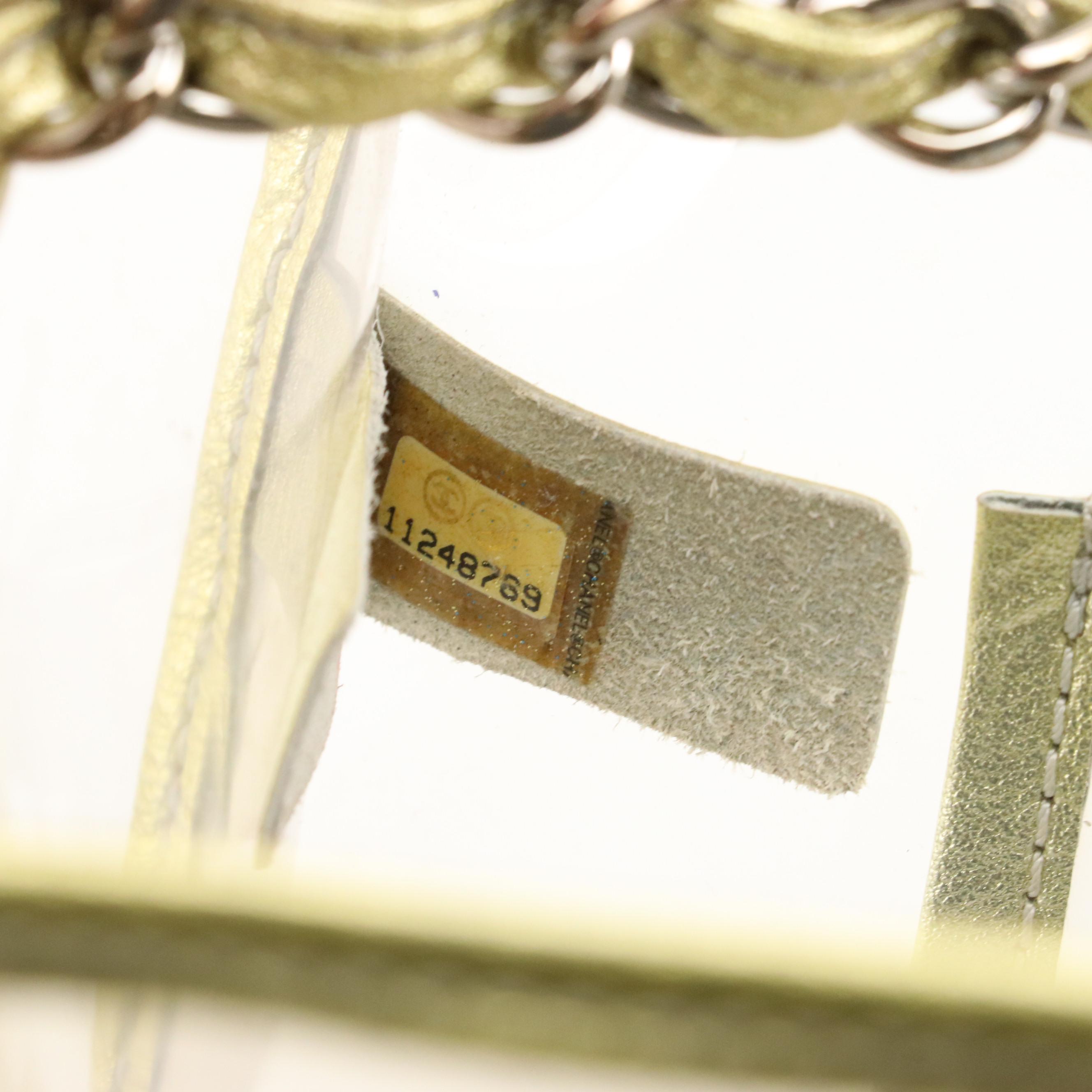 Chanel CC Transparent Vinyl and Leather Trim Chain Shoulder Bag