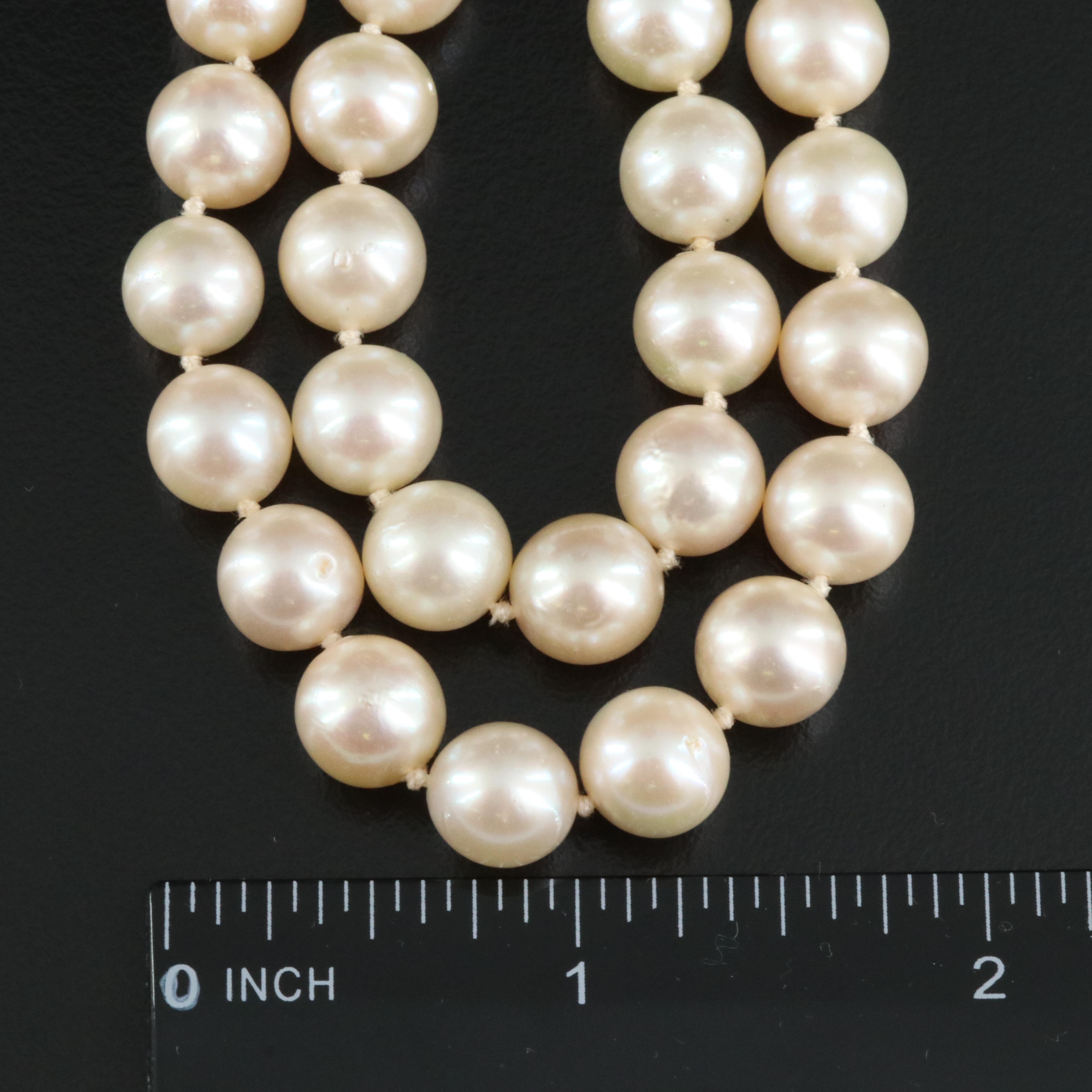 Honora Two-Strand Pearl Necklace with 14K Diamond and Pearl Clasp