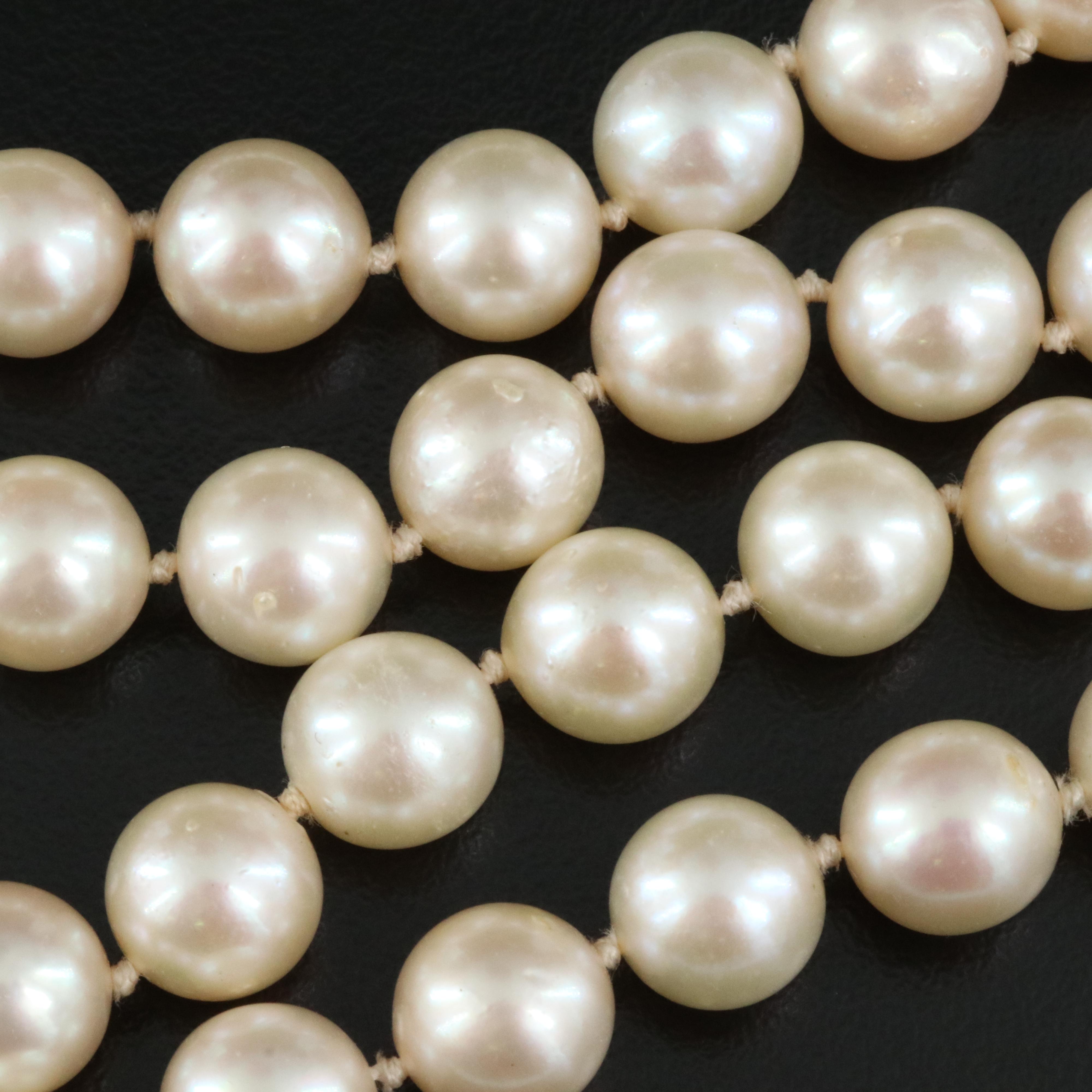 Honora Two-Strand Pearl Necklace with 14K Diamond and Pearl Clasp