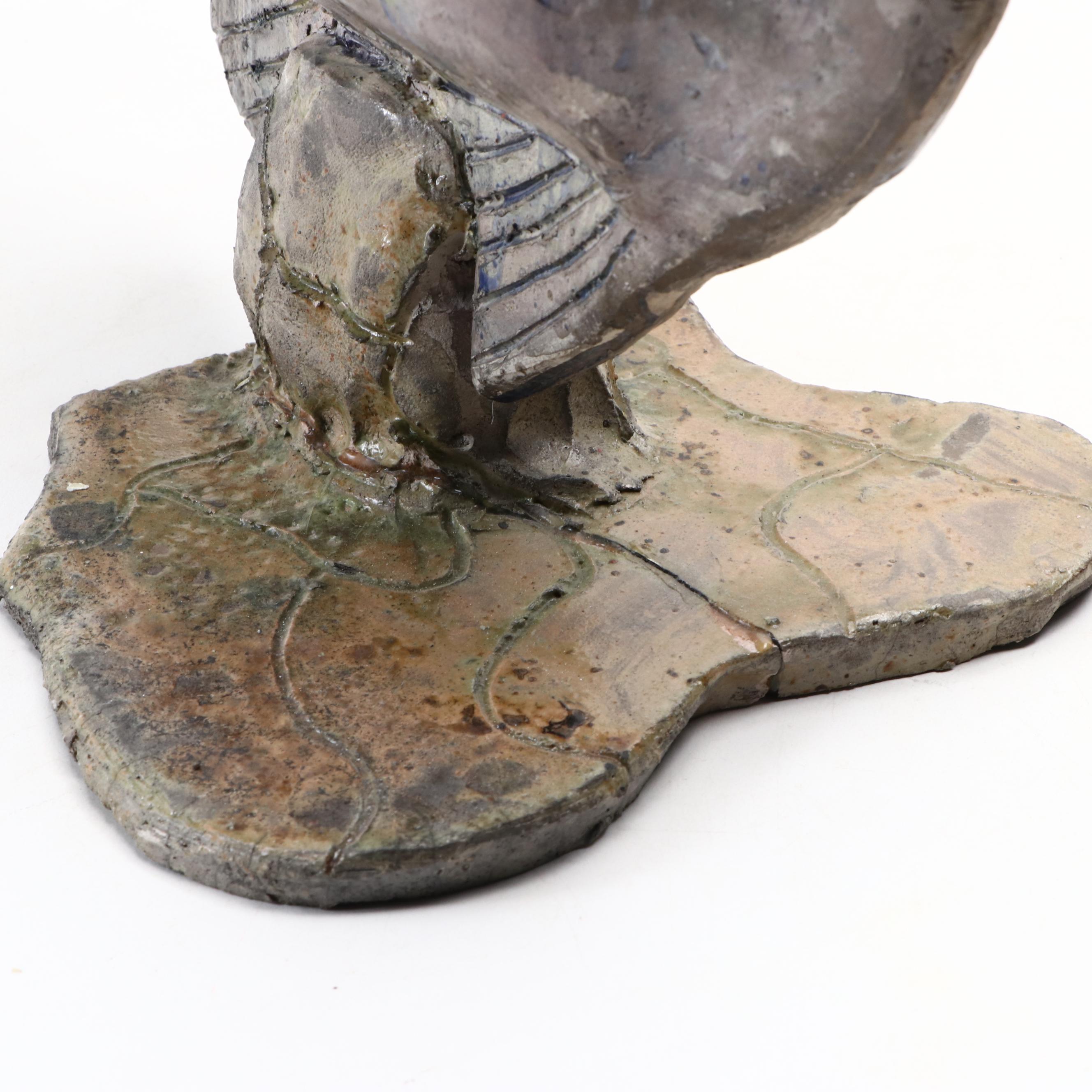 Handmade Art Pottery Fish Sculpture