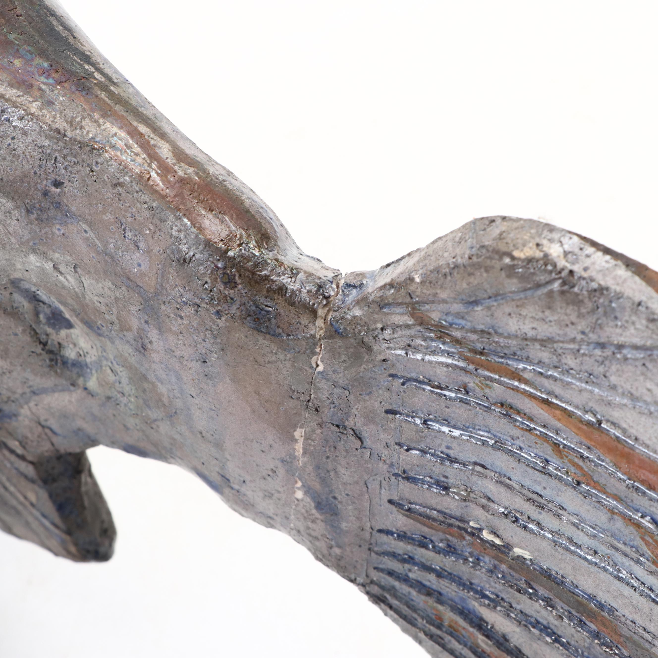 Handmade Art Pottery Fish Sculpture