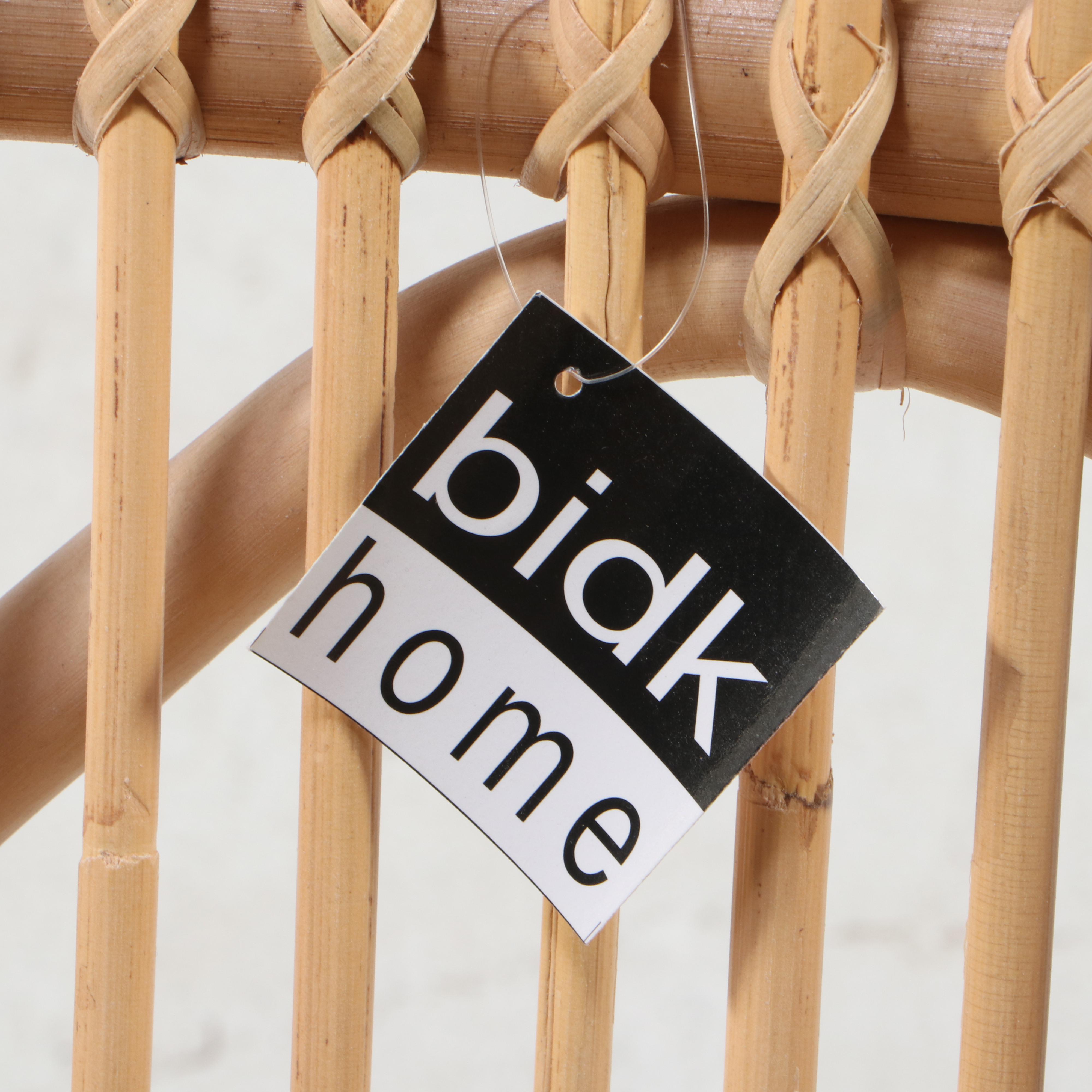 Pair of Bidk Home Bent Rattan Chaise Lounges