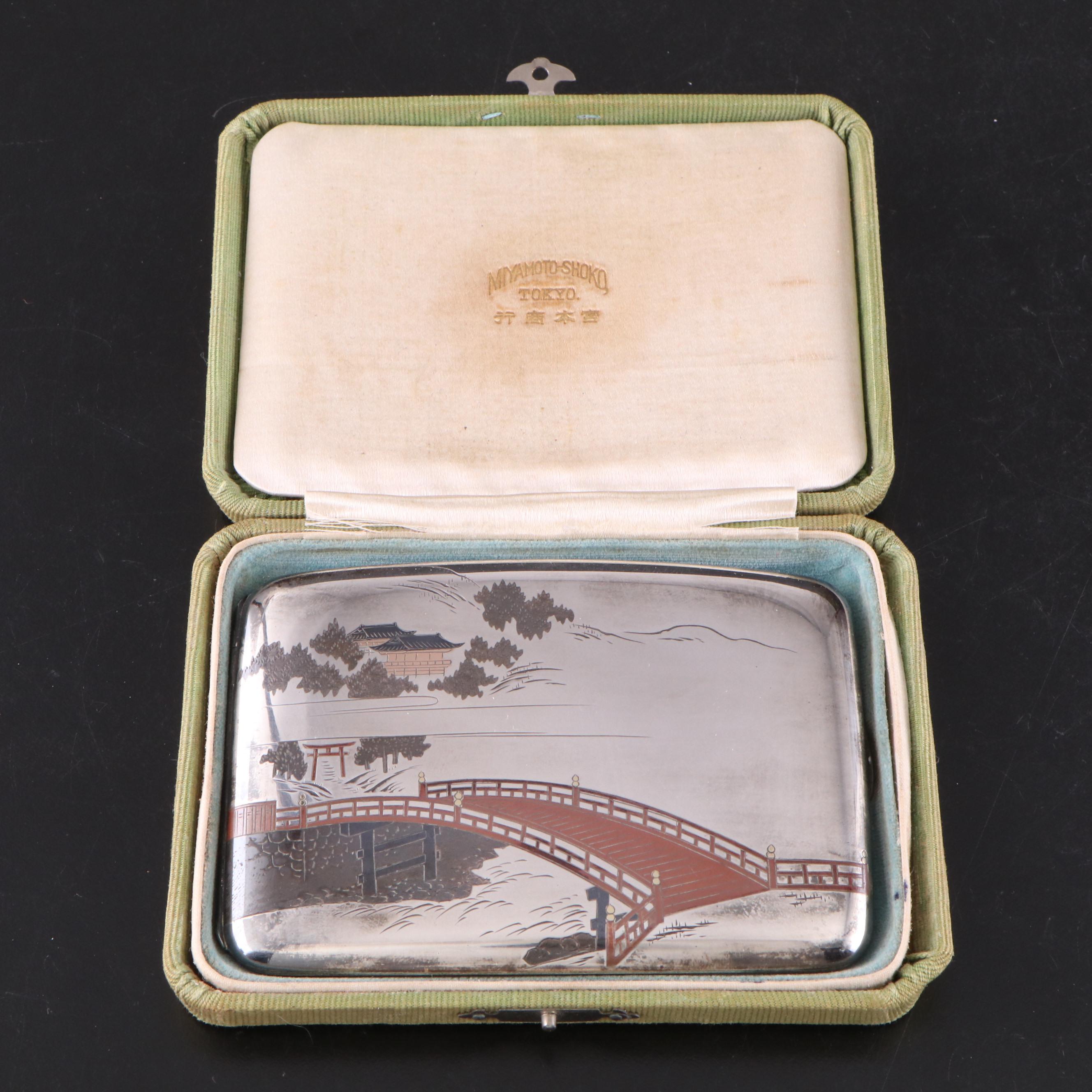 MiyamotoShoko Japanese Sterling Silver and MixedMetal Inlay Cigarette