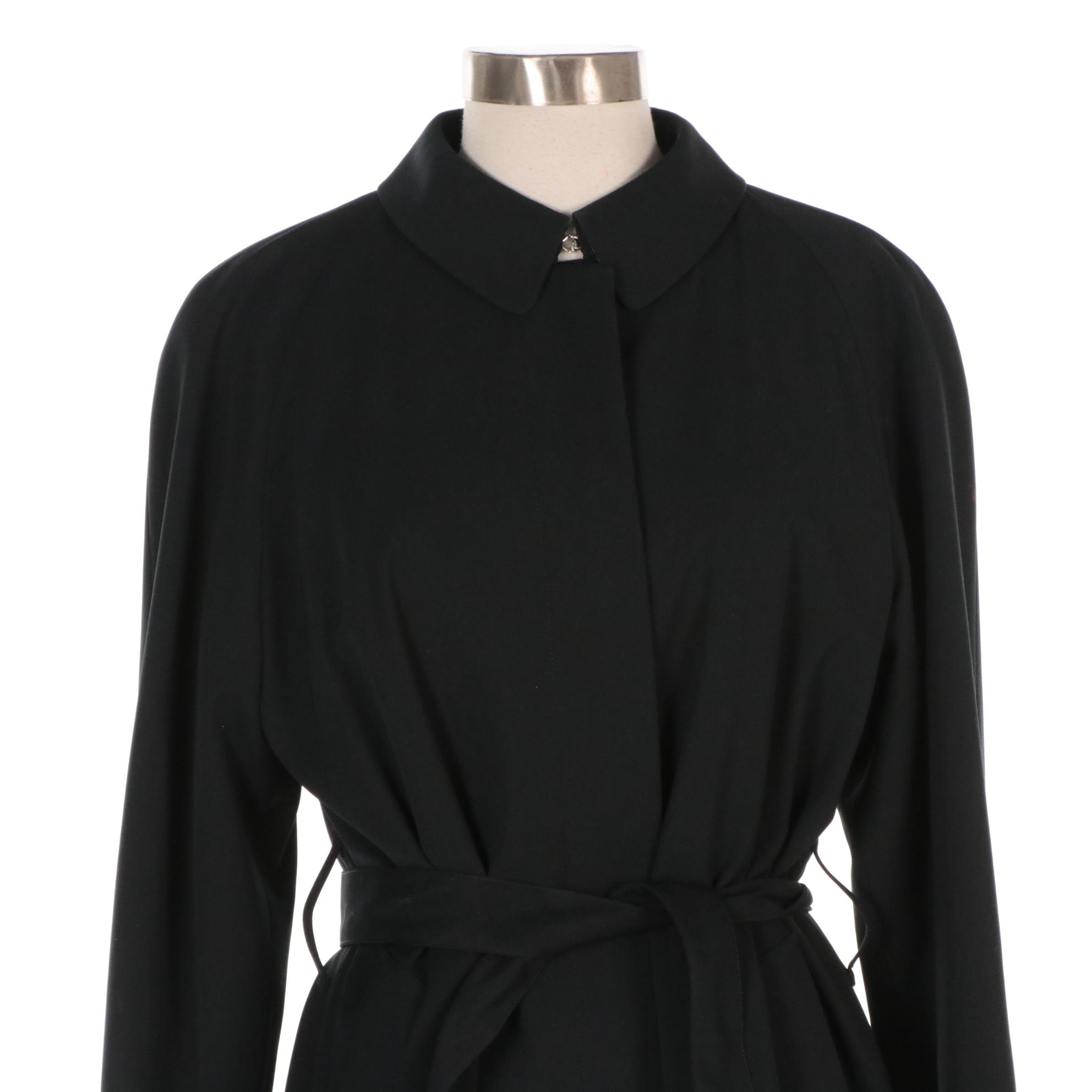 Burberry Black Single-Breasted Coat with Removable Black/Nova Check Lining