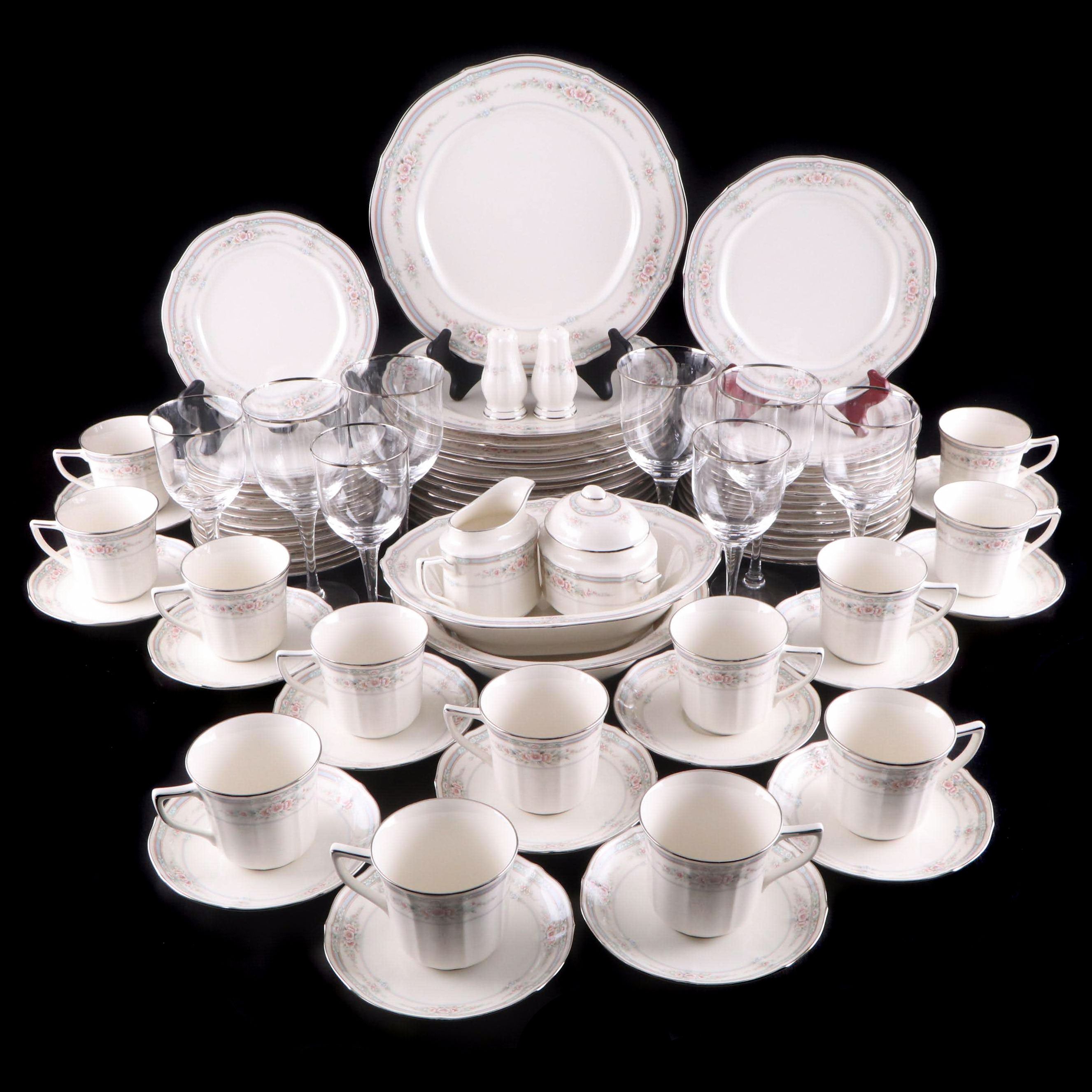 Noritake "Rothschild" Porcelain Dinnerware and "Paris" Platinum Trim