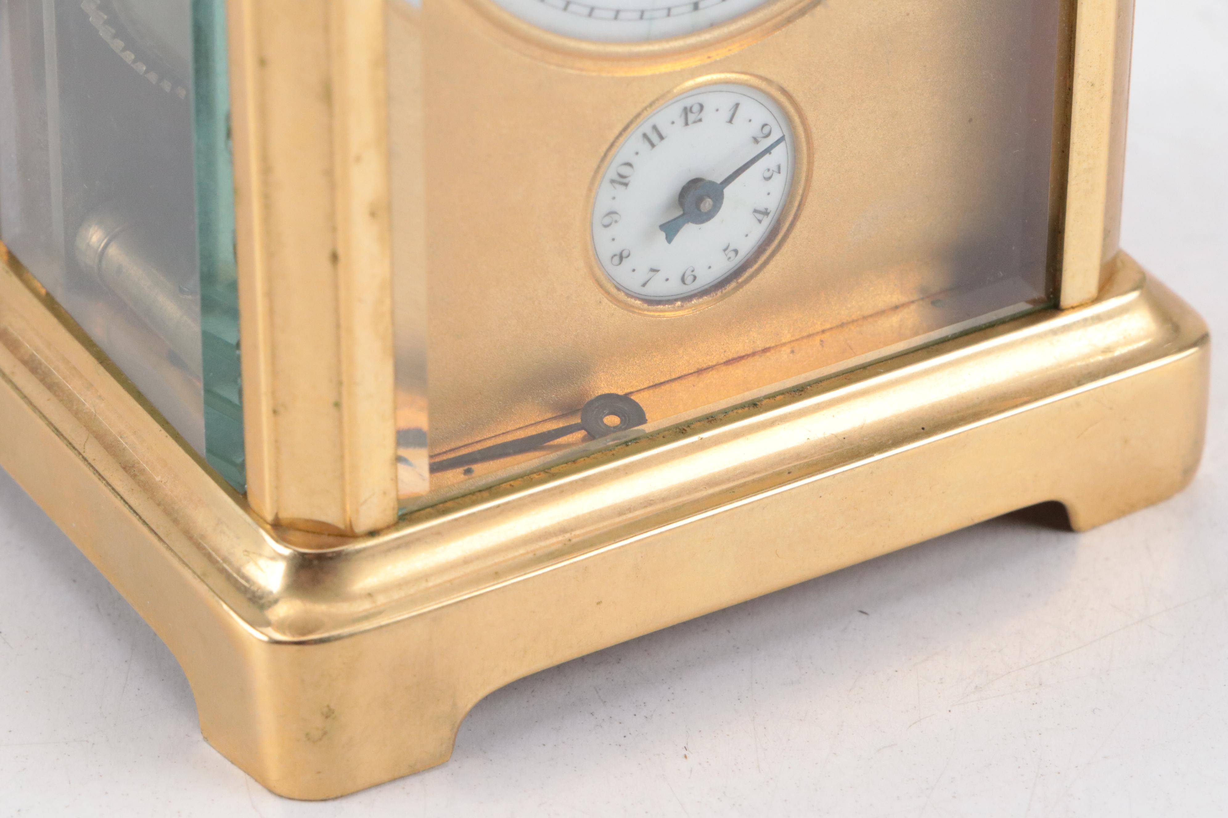 Tiffany & Co. Brass and Beveled Crystal Carriage Clock