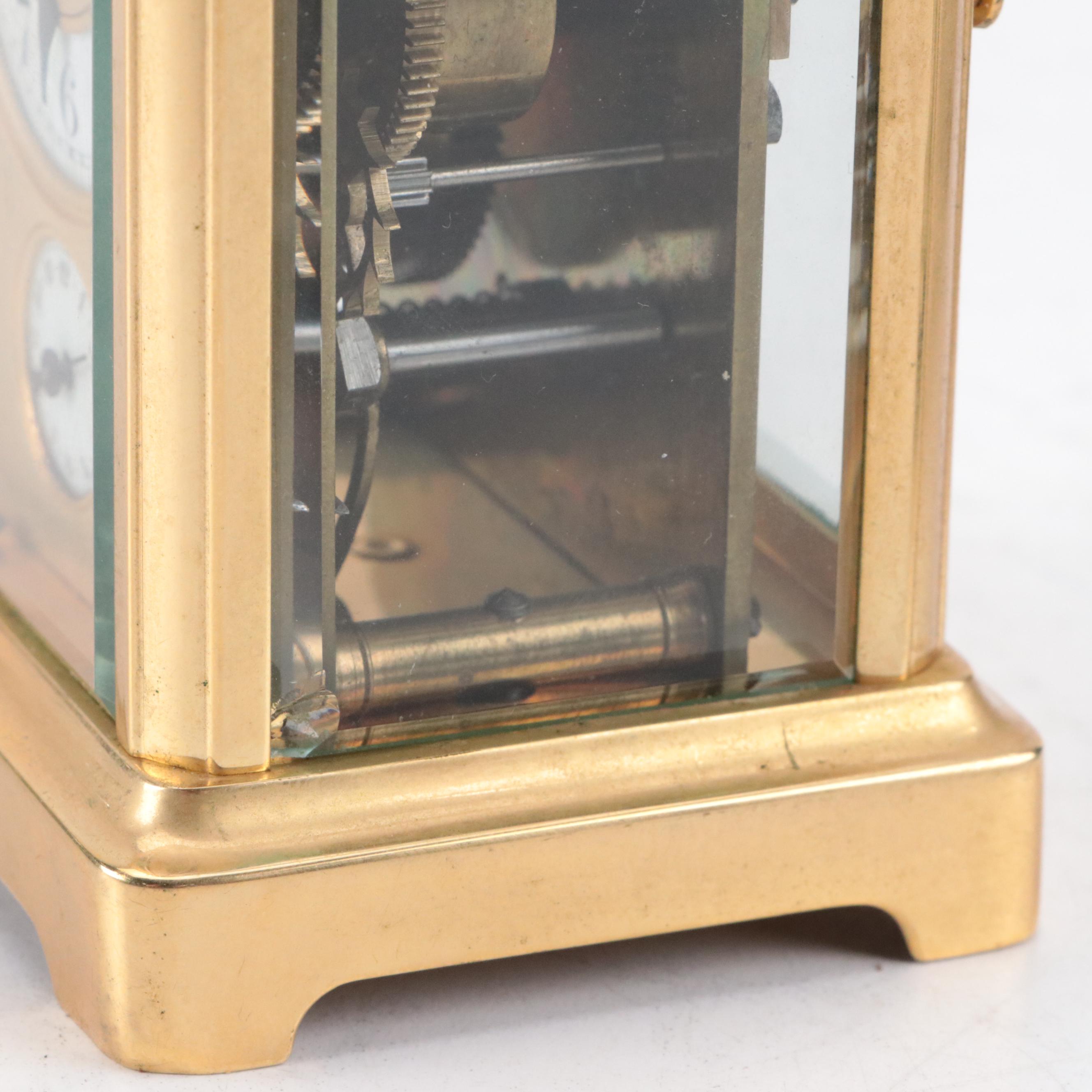 Tiffany & Co. Brass and Beveled Crystal Carriage Clock