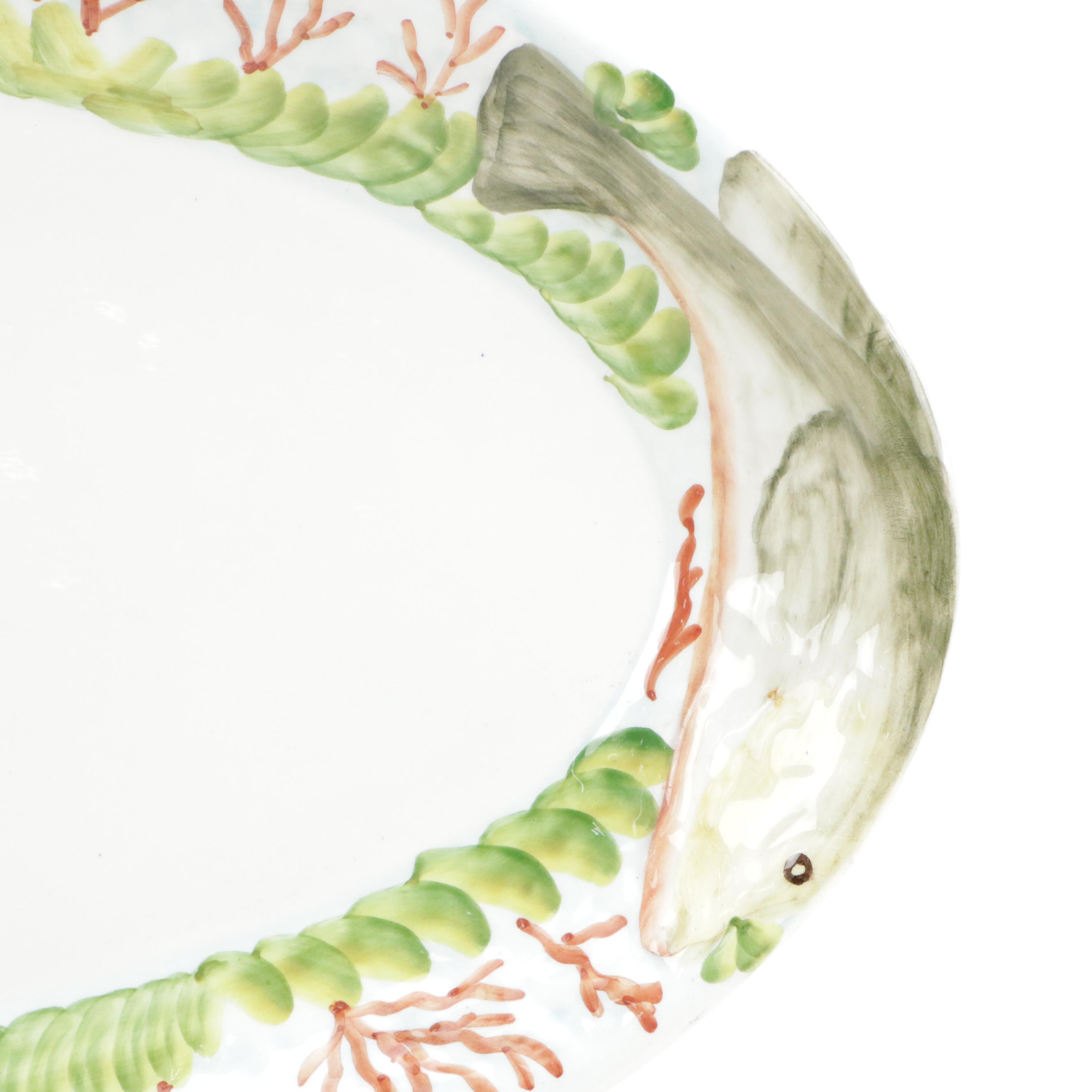 Italian Ceramic Oval Fish Platter