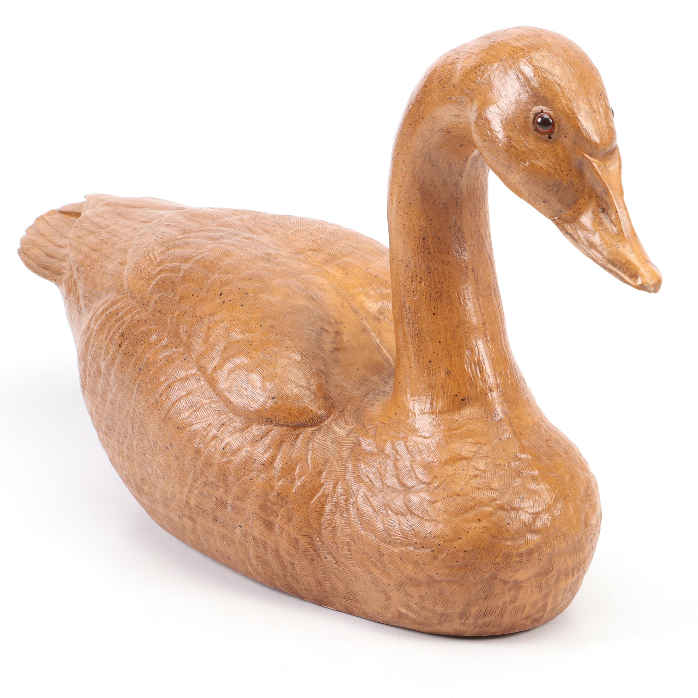 Folk Art Carved Goose