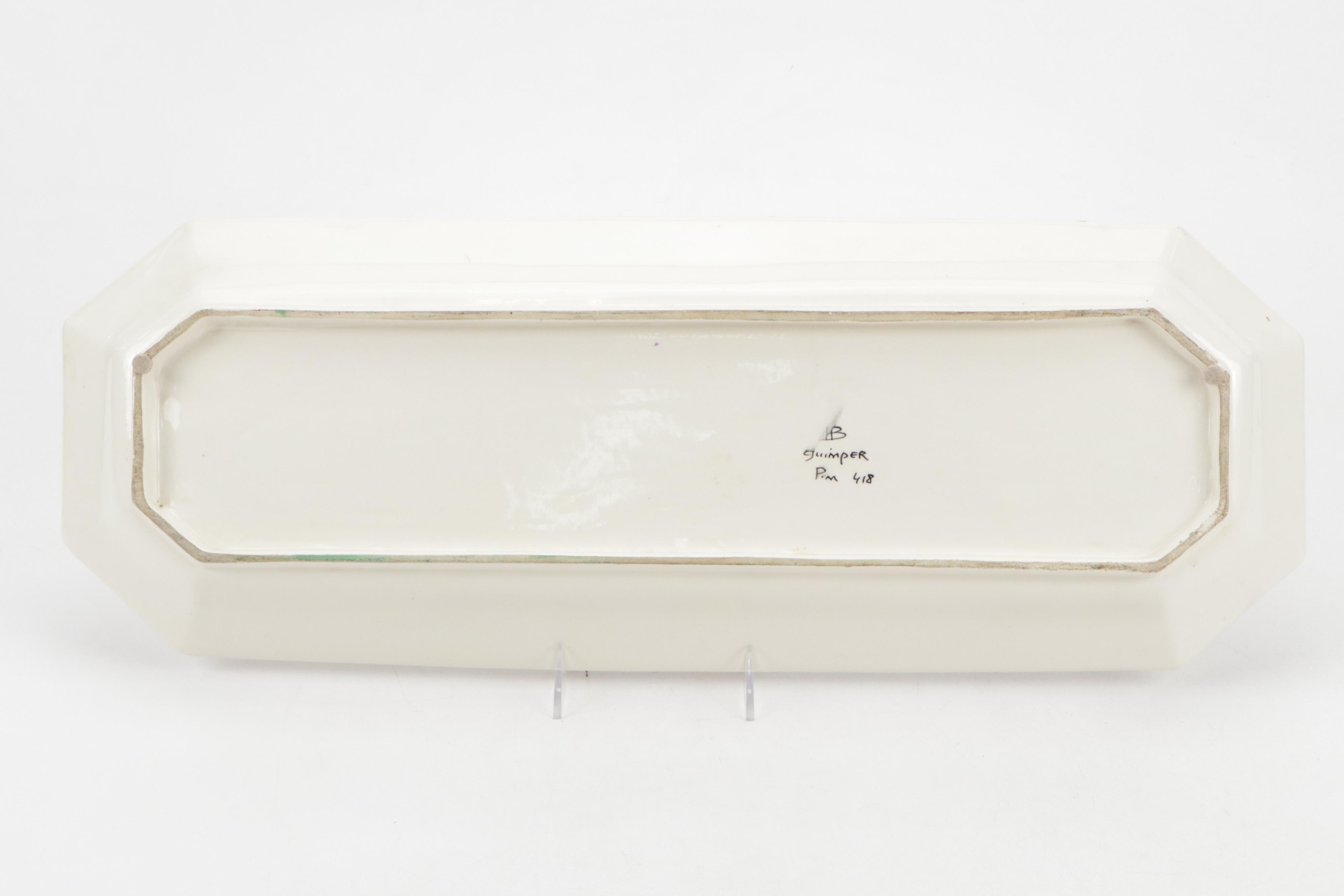 Henriot Quimper Oblong Tray and Round Platter