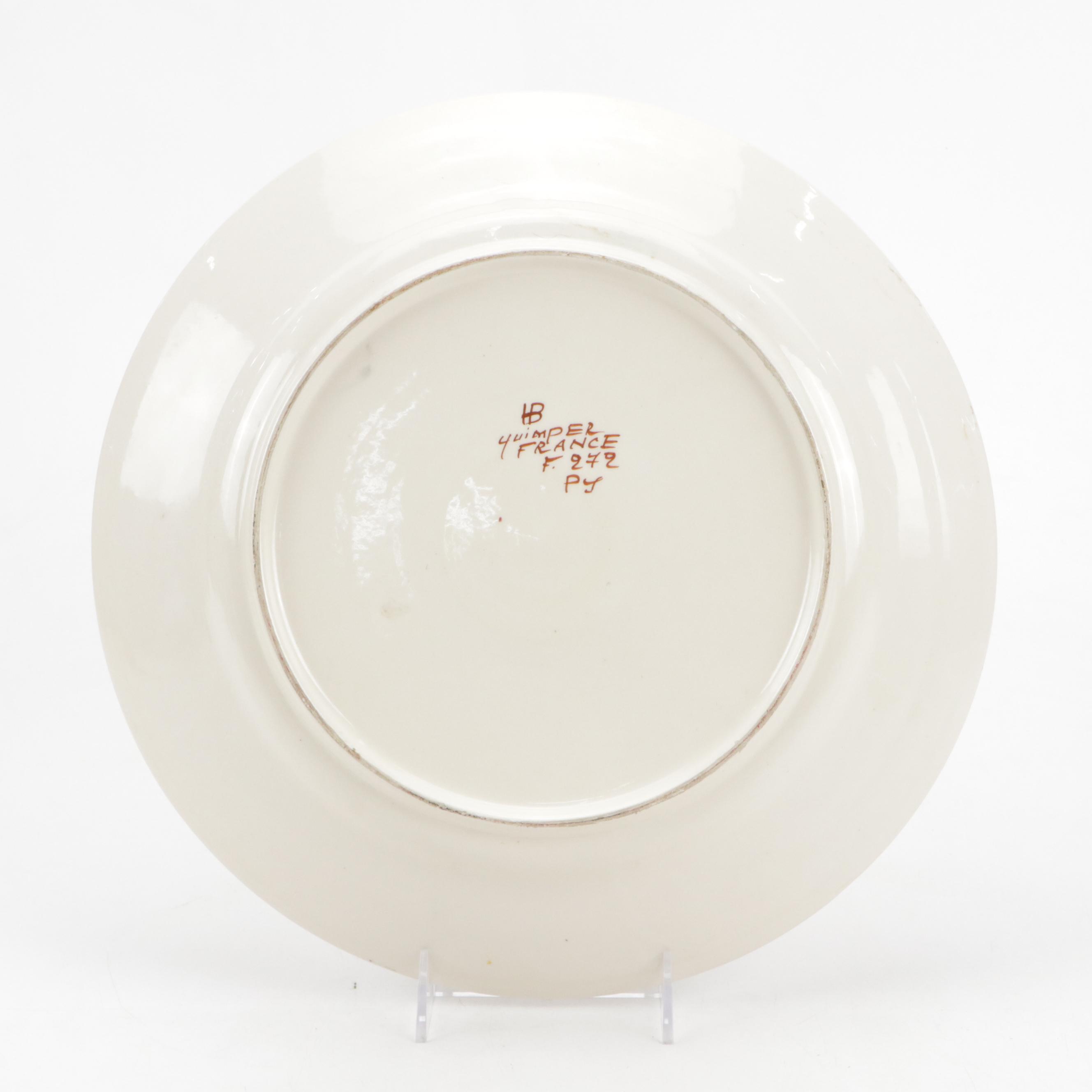 Henriot Quimper Oblong Tray and Round Platter