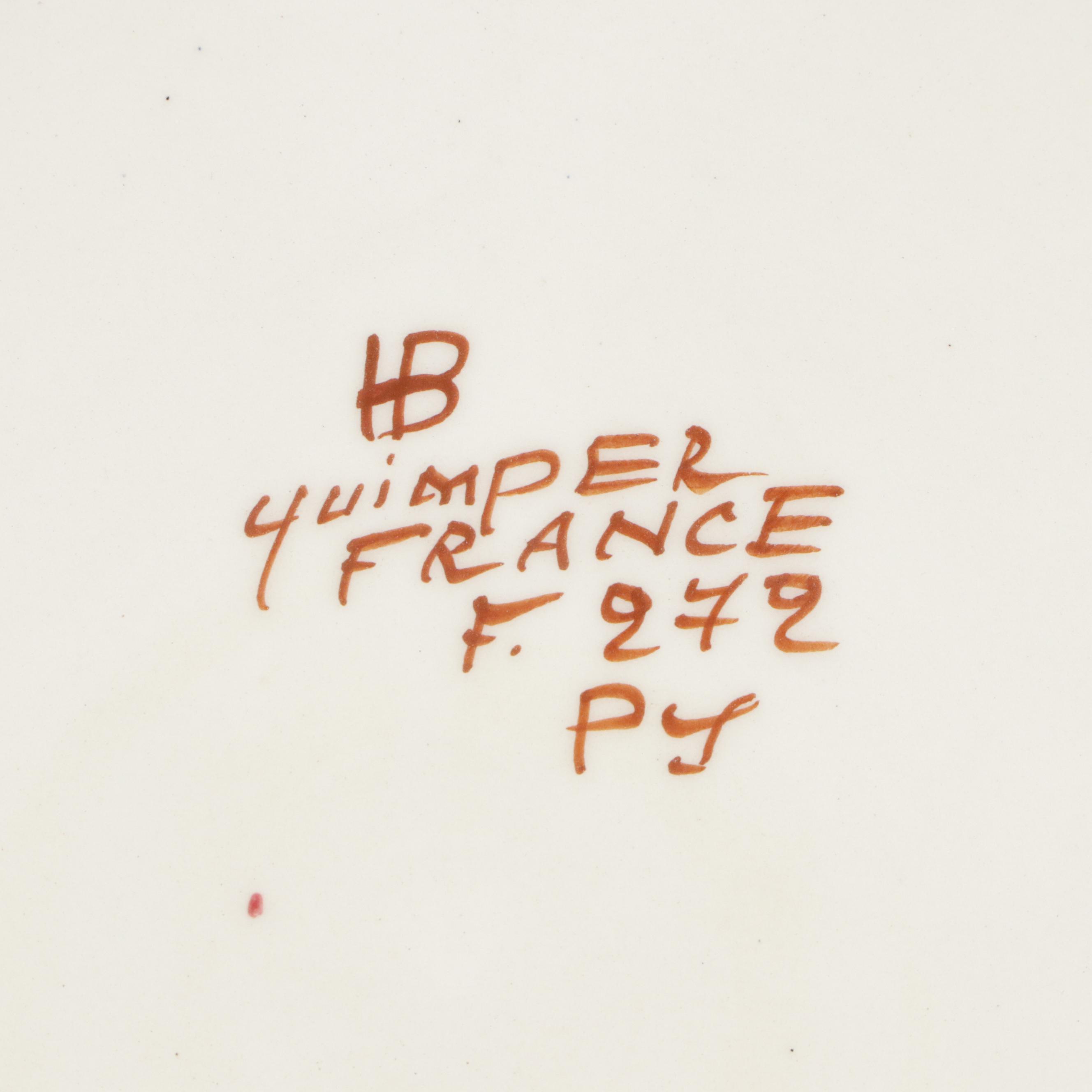 Henriot Quimper Oblong Tray and Round Platter