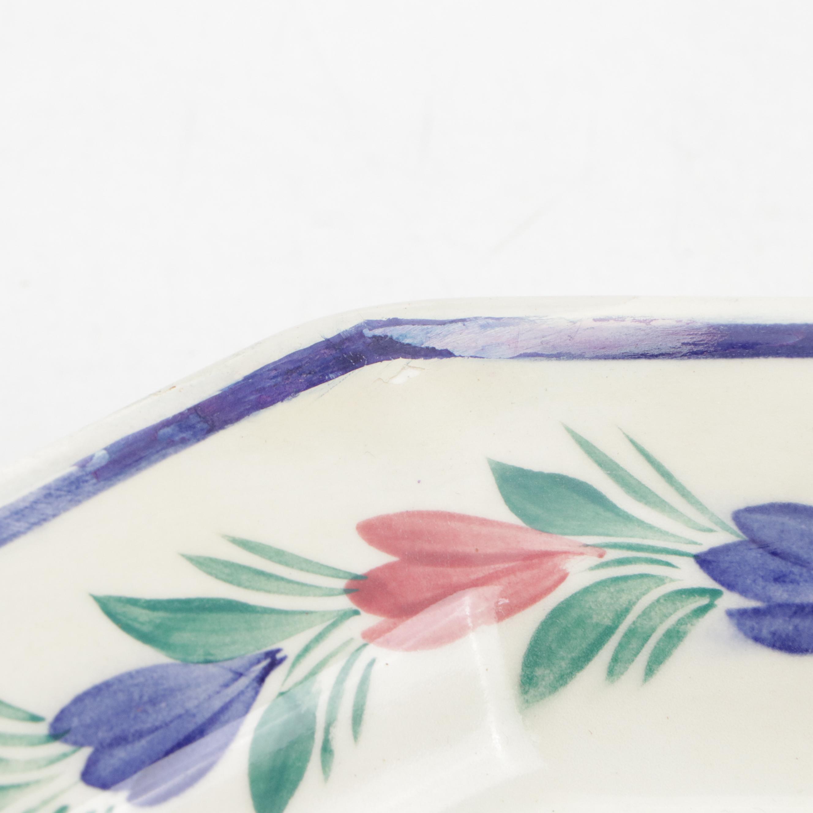 Henriot Quimper Oblong Tray and Round Platter