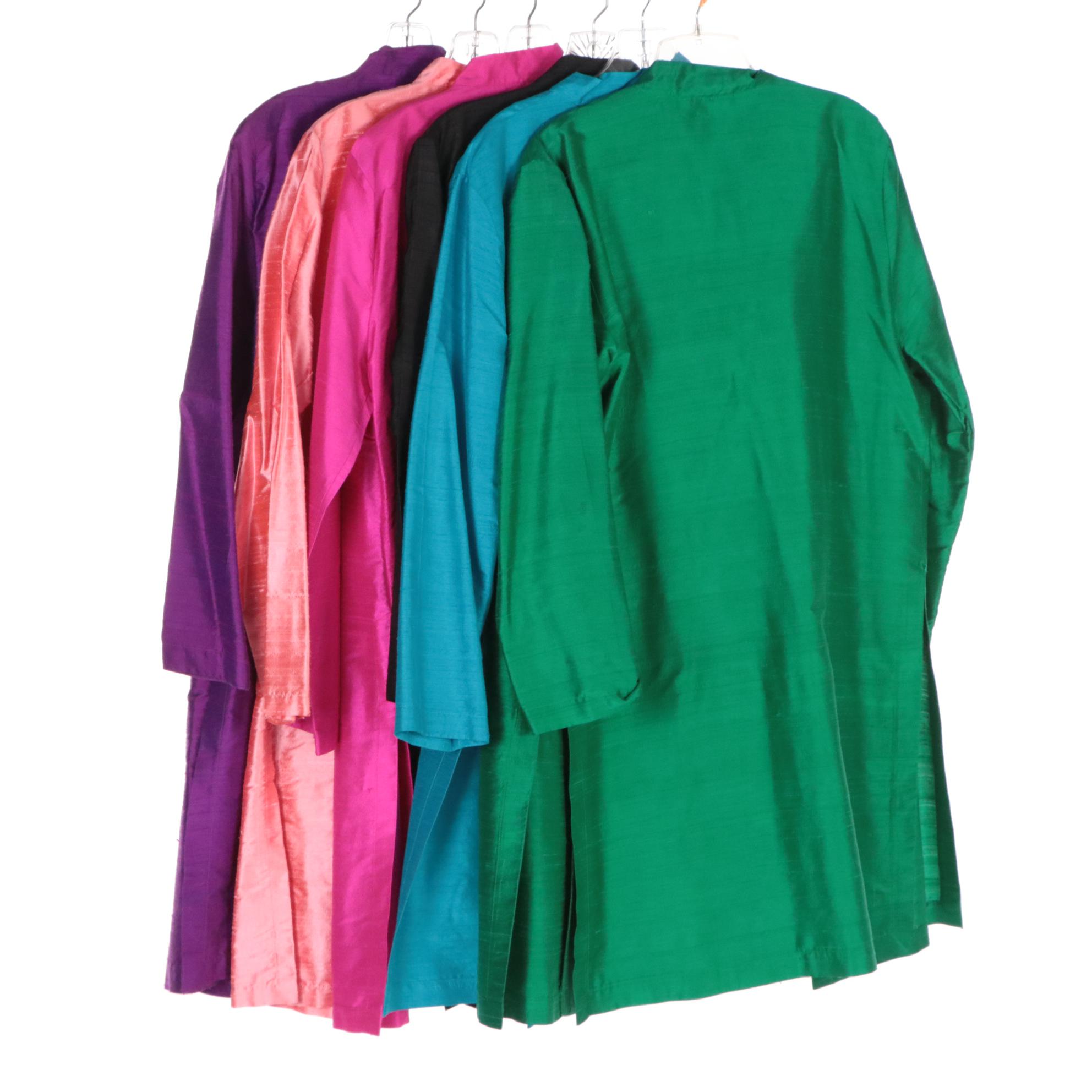 Chris Kellogg & Charlotte Kellogg of Palm Beach Raw Silk Jackets in Jewel Tones