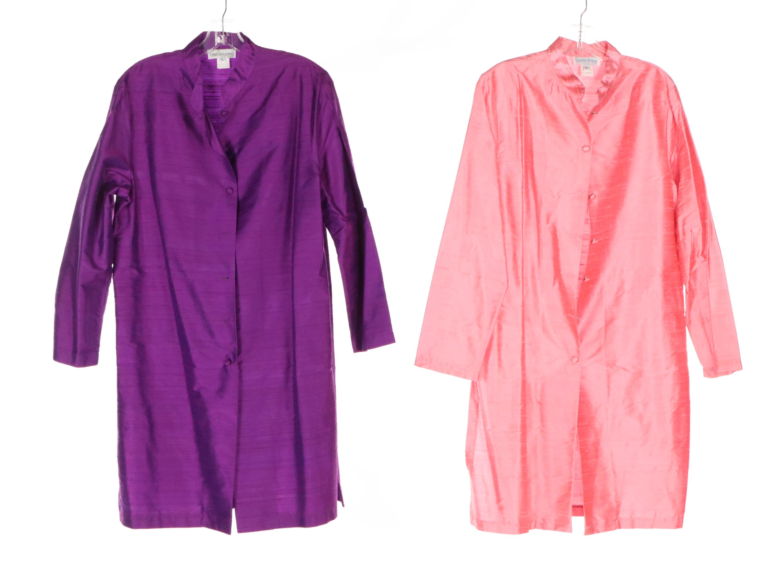 Chris Kellogg & Charlotte Kellogg of Palm Beach Raw Silk Jackets in Jewel Tones