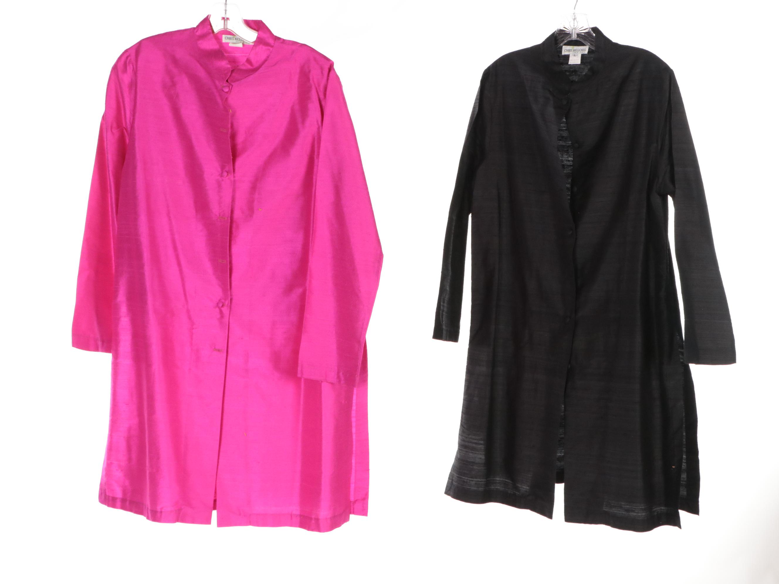 Chris Kellogg & Charlotte Kellogg of Palm Beach Raw Silk Jackets in Jewel Tones