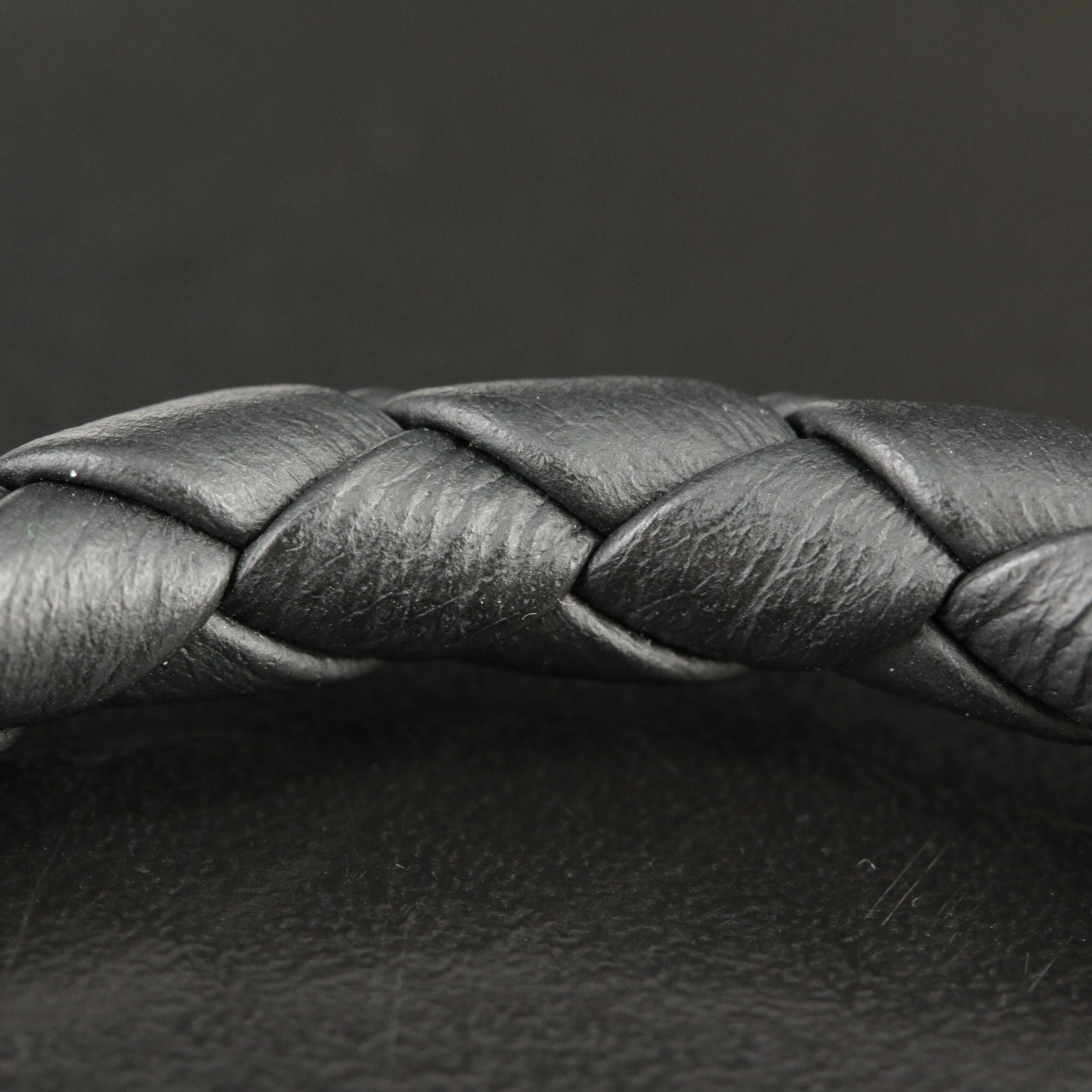 John Hardy 'Legends Naga' Sterling and Leather Double Dragon Head Bracelet