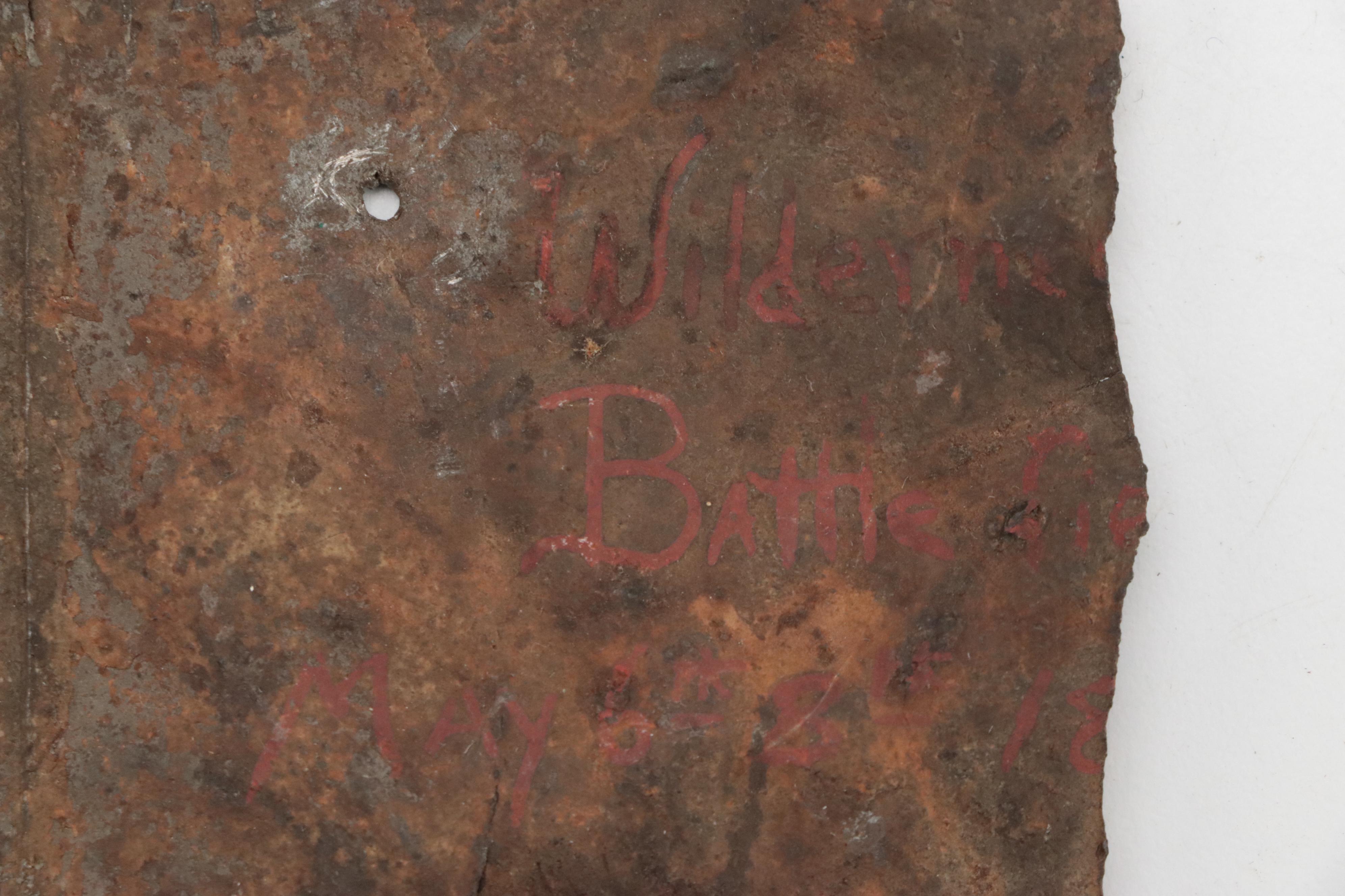 Civil War Era Cartridge Box Bin Fragment Inscribed "Confederate Cartridge Box"