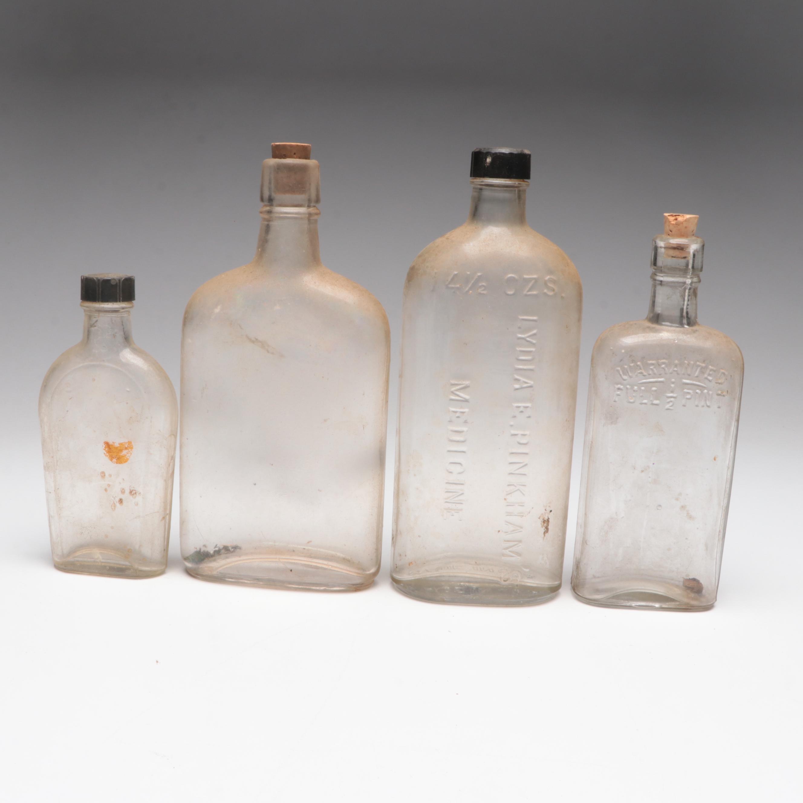 Horlicks Malted Milk Powder and Other Glass Liquor Bottles and Apothecary Jars