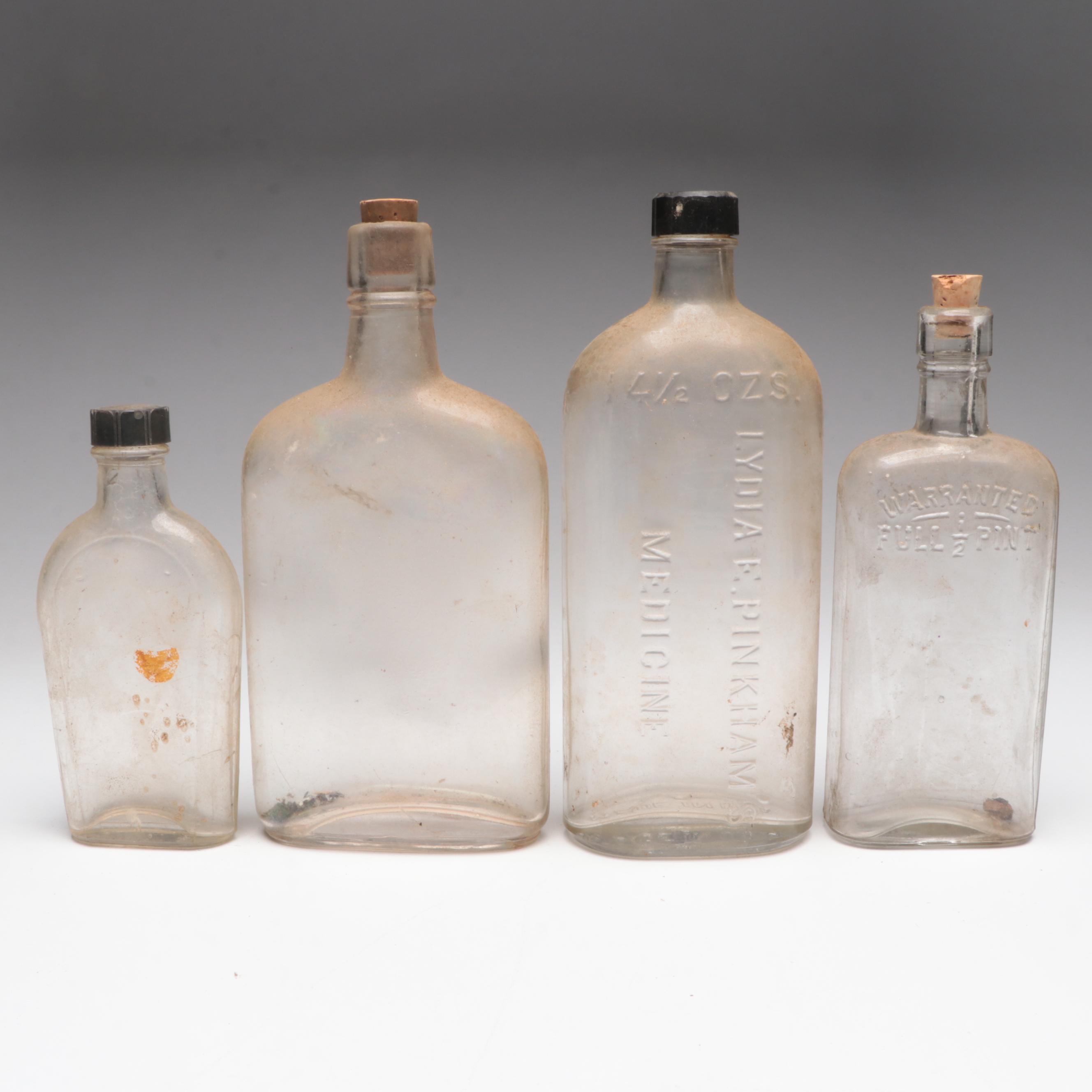 Horlicks Malted Milk Powder and Other Glass Liquor Bottles and Apothecary Jars