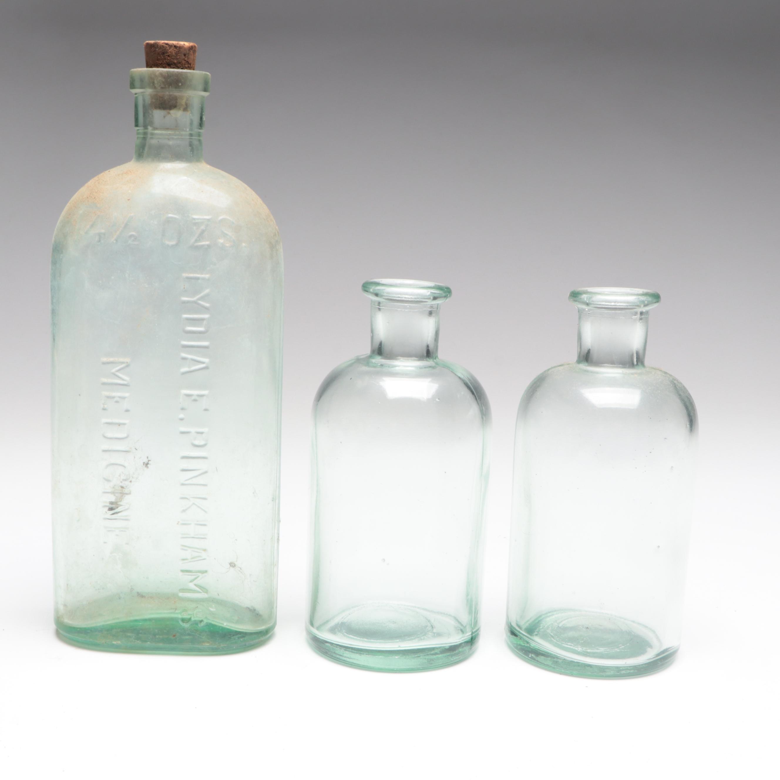 Horlicks Malted Milk Powder and Other Glass Liquor Bottles and Apothecary Jars