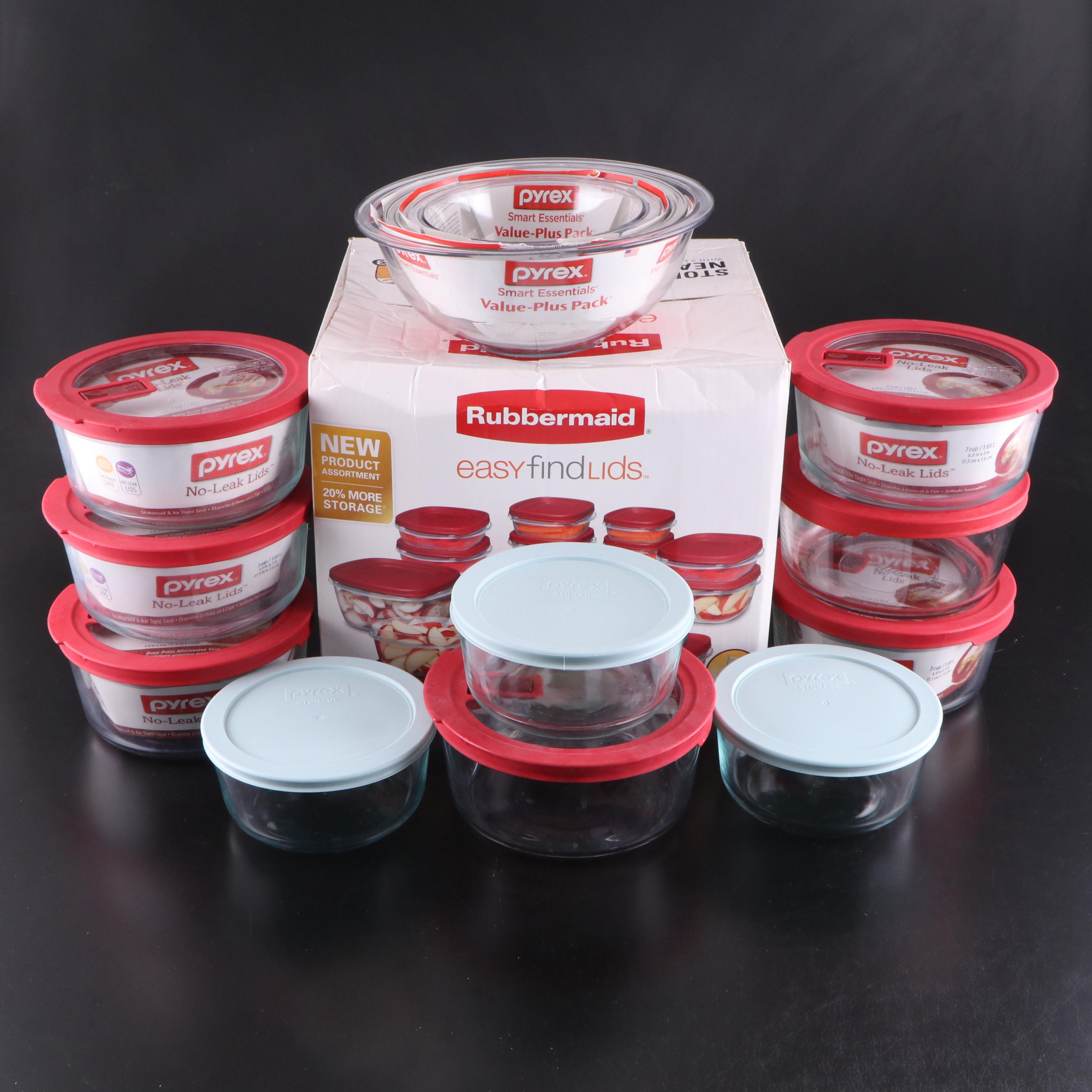 Rubbermaid  50-Piece Storage Box Set with Pyrex Storage Boxes and Mixing Bowls