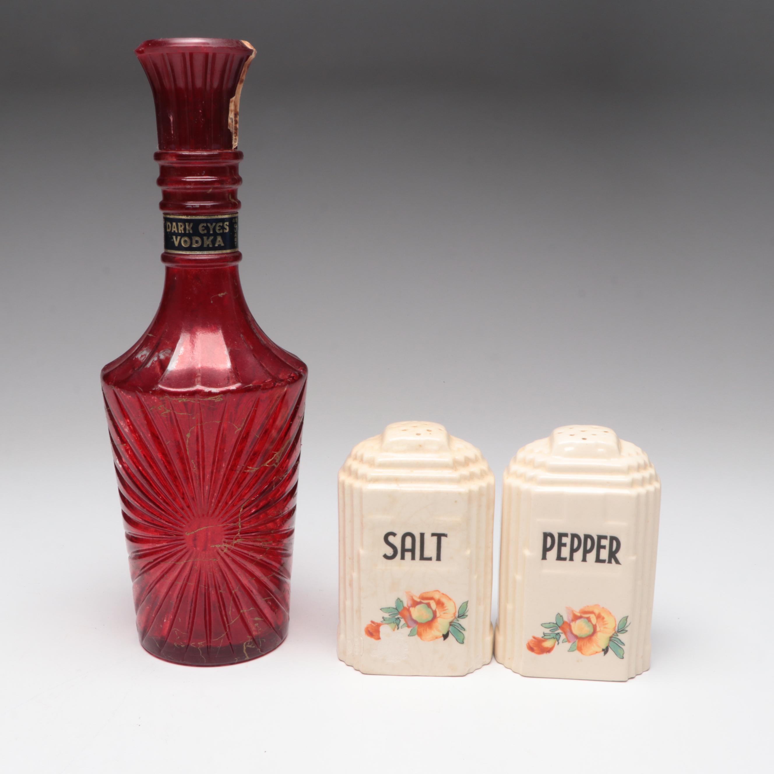 MCM Starburst Tumblers with Shaker Sets, Pyrex Milk Glass Jar, Egg Cups and More