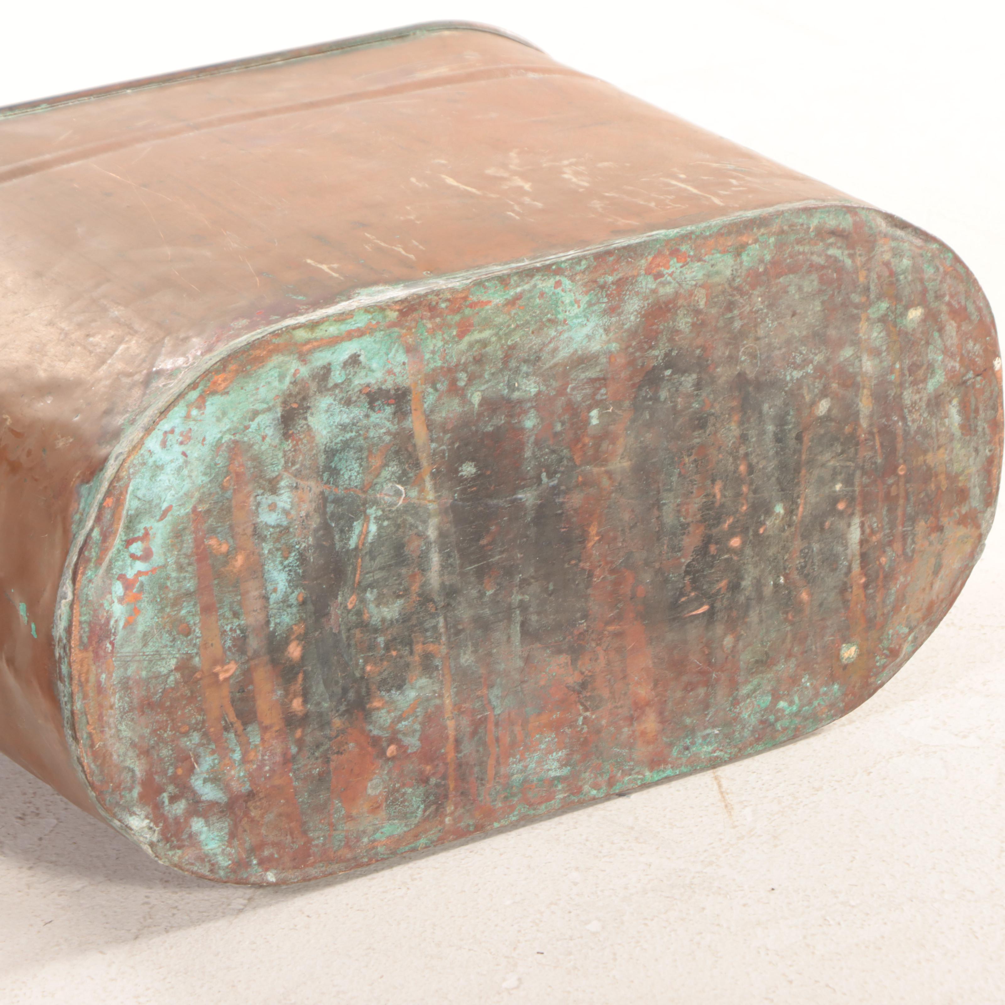 Double-Handled Copper Boiler Wash Tub and Distressed Copper Wash Tub