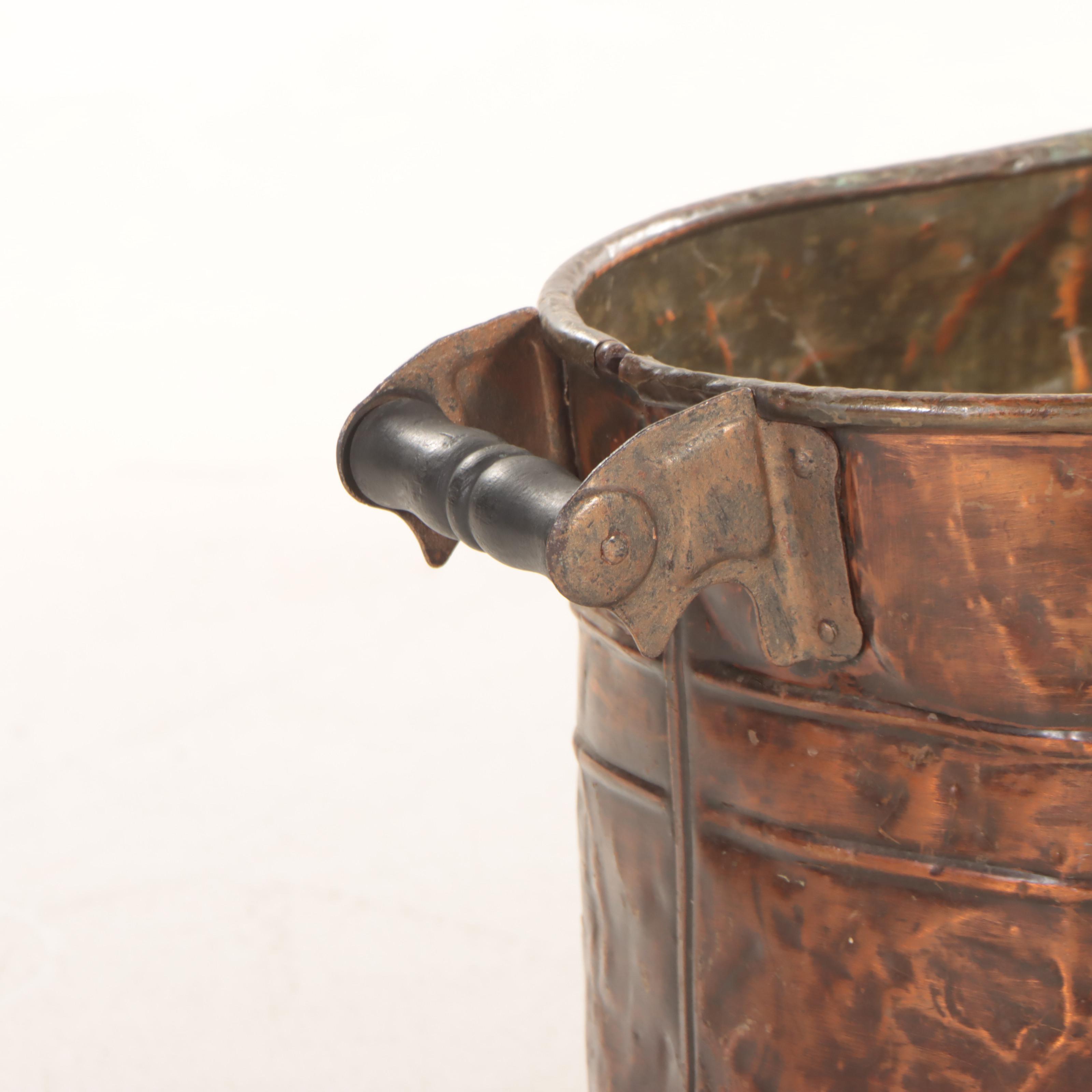 Double-Handled Copper Boiler Wash Tub and Distressed Copper Wash Tub