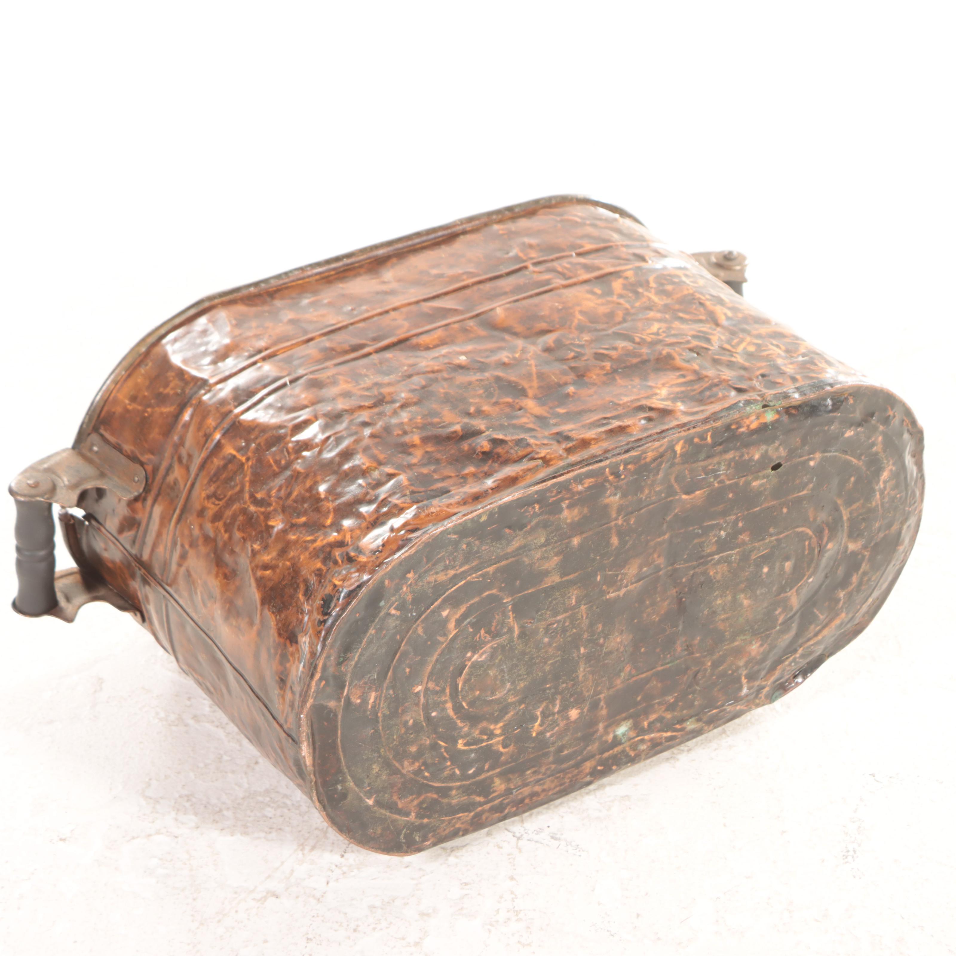 Double-Handled Copper Boiler Wash Tub and Distressed Copper Wash Tub