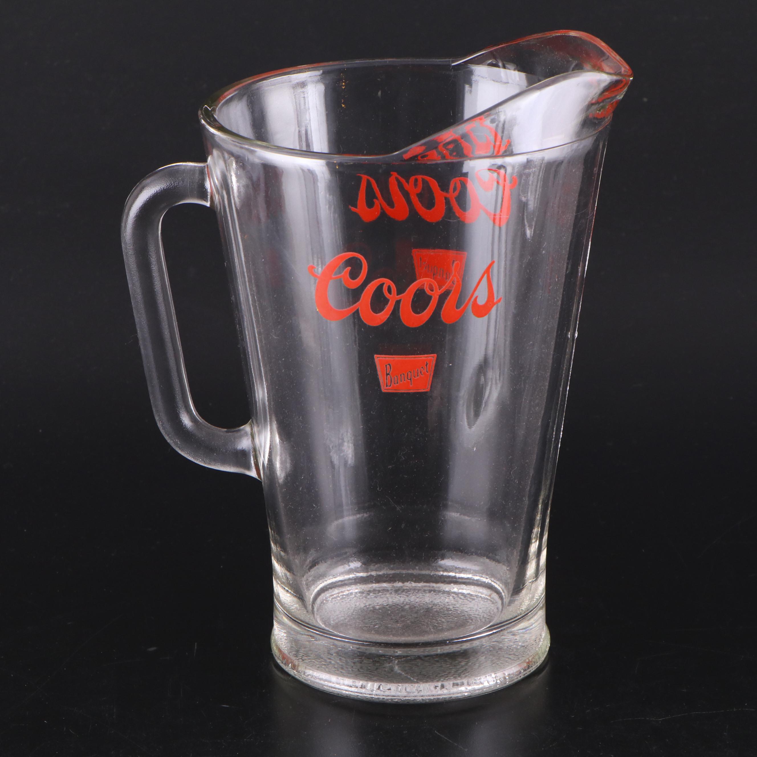 Coors and Budweiser Beer Pitchers with Other Beer Mugs