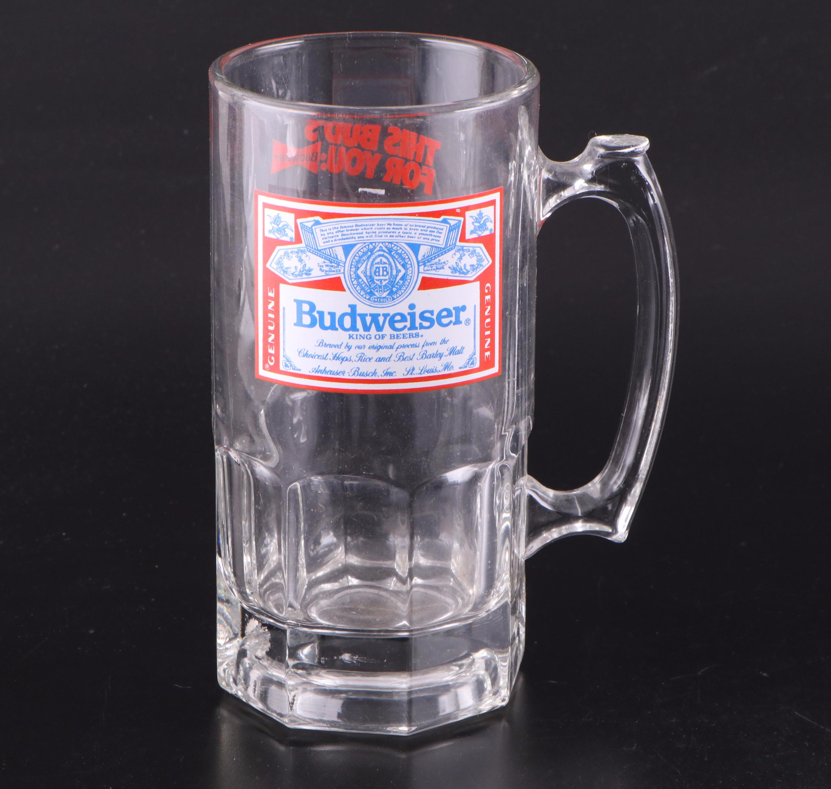 Coors and Budweiser Beer Pitchers with Other Beer Mugs
