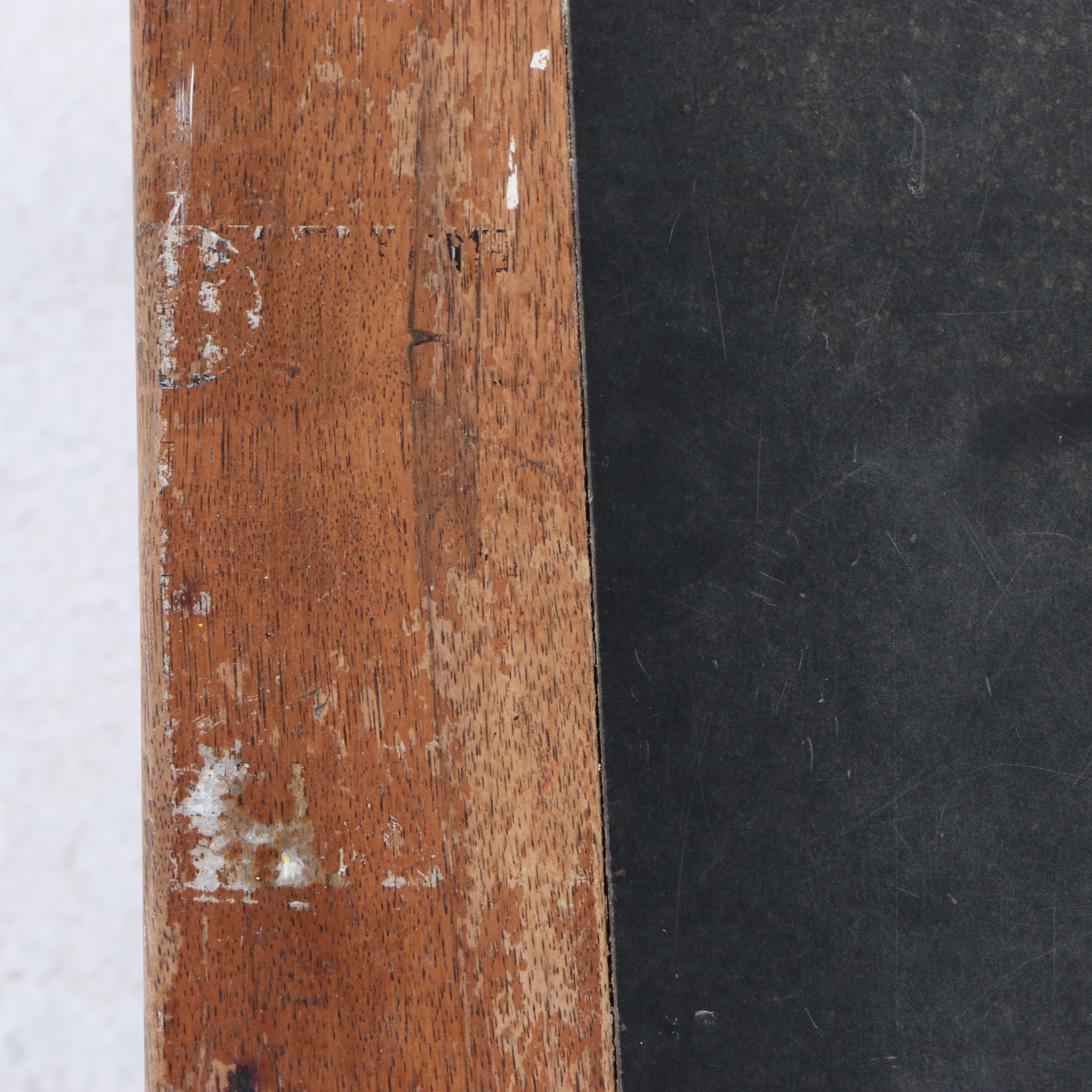 Mid Century Modern Walnut and Black Laminate Coffee Table