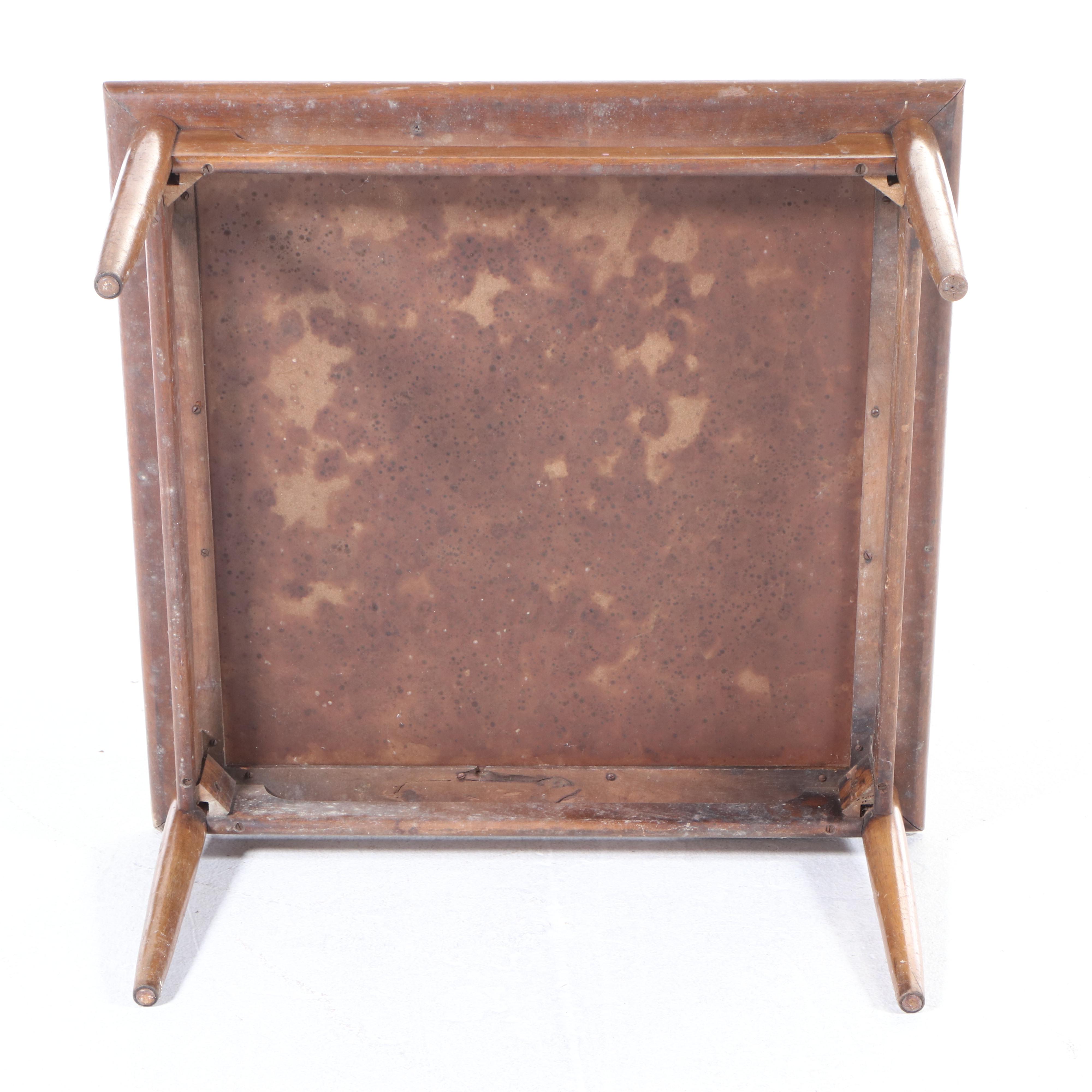 Mid Century Modern Walnut and Black Laminate Coffee Table