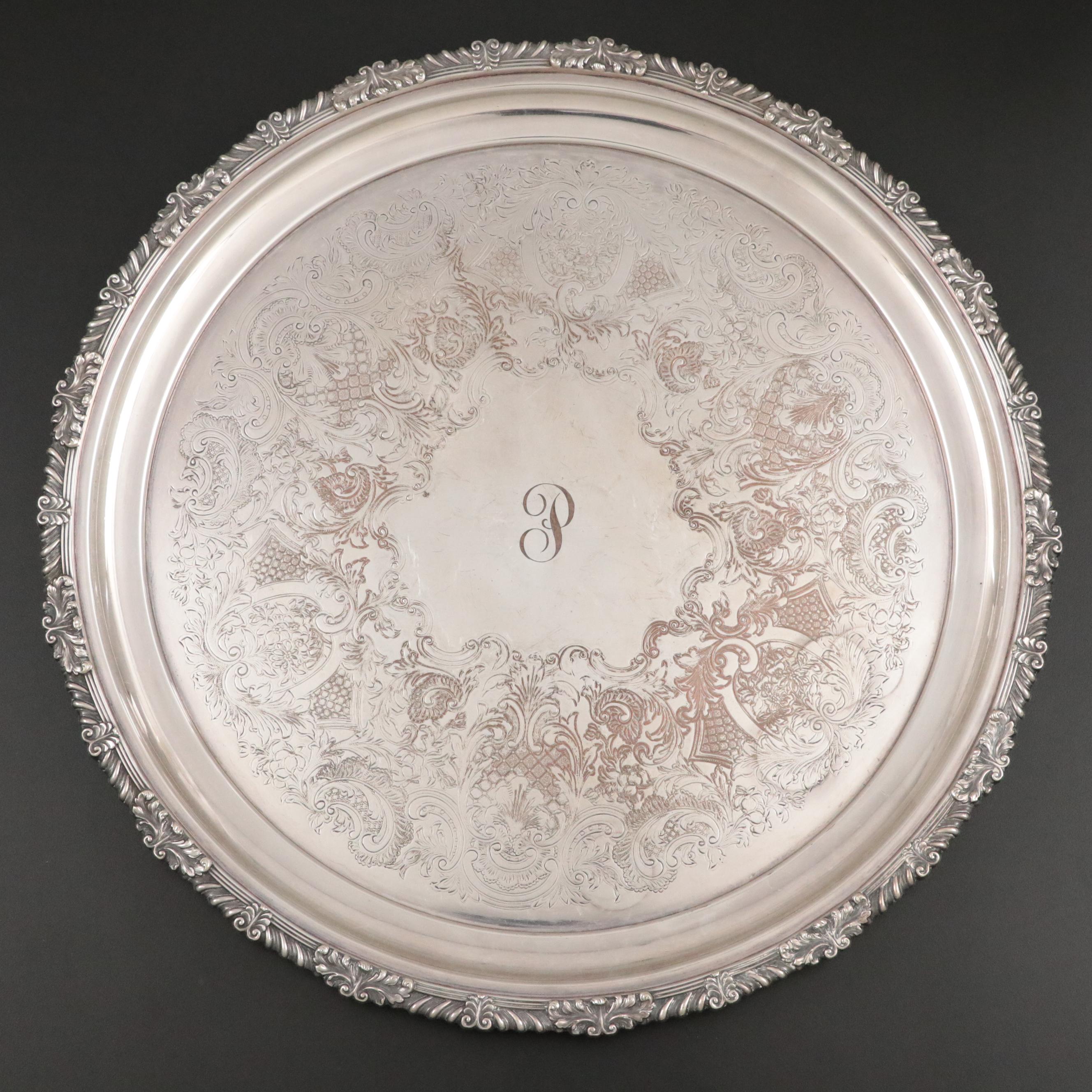 Ellis-Barker Silver Co. Silver Plate Coffee Service and Tray