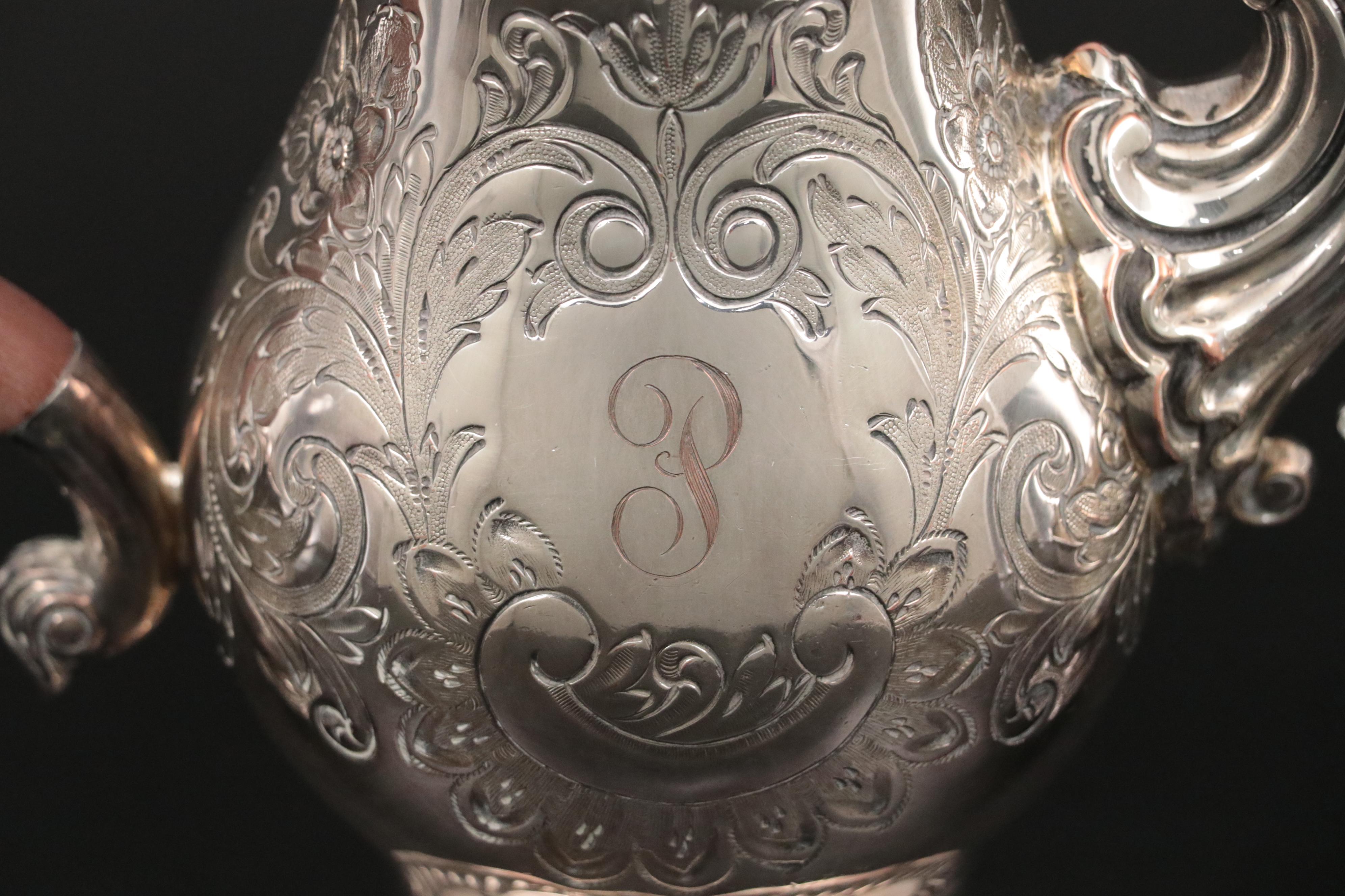 Ellis-Barker Silver Co. Silver Plate Coffee Service and Tray