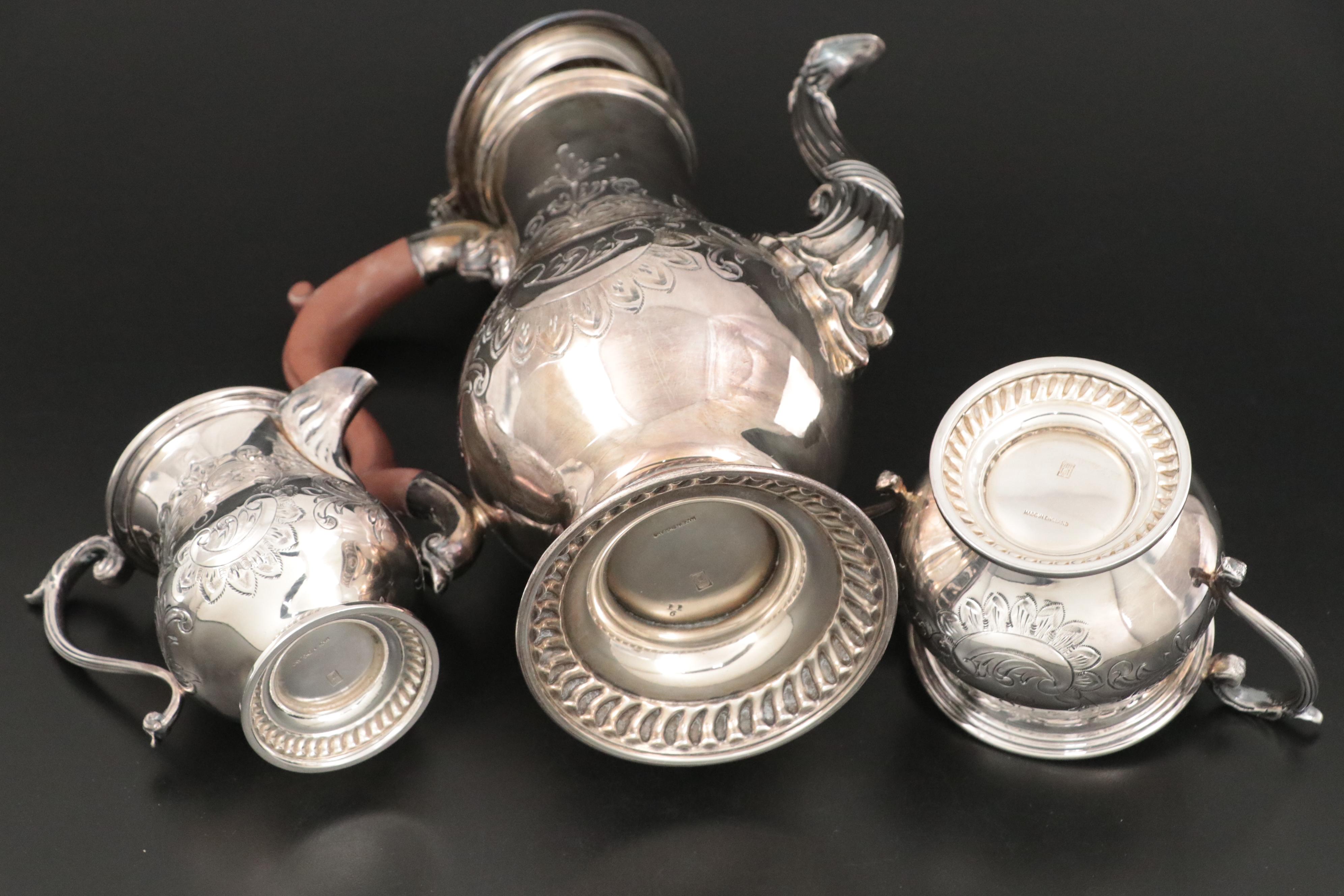 Ellis-Barker Silver Co. Silver Plate Coffee Service and Tray