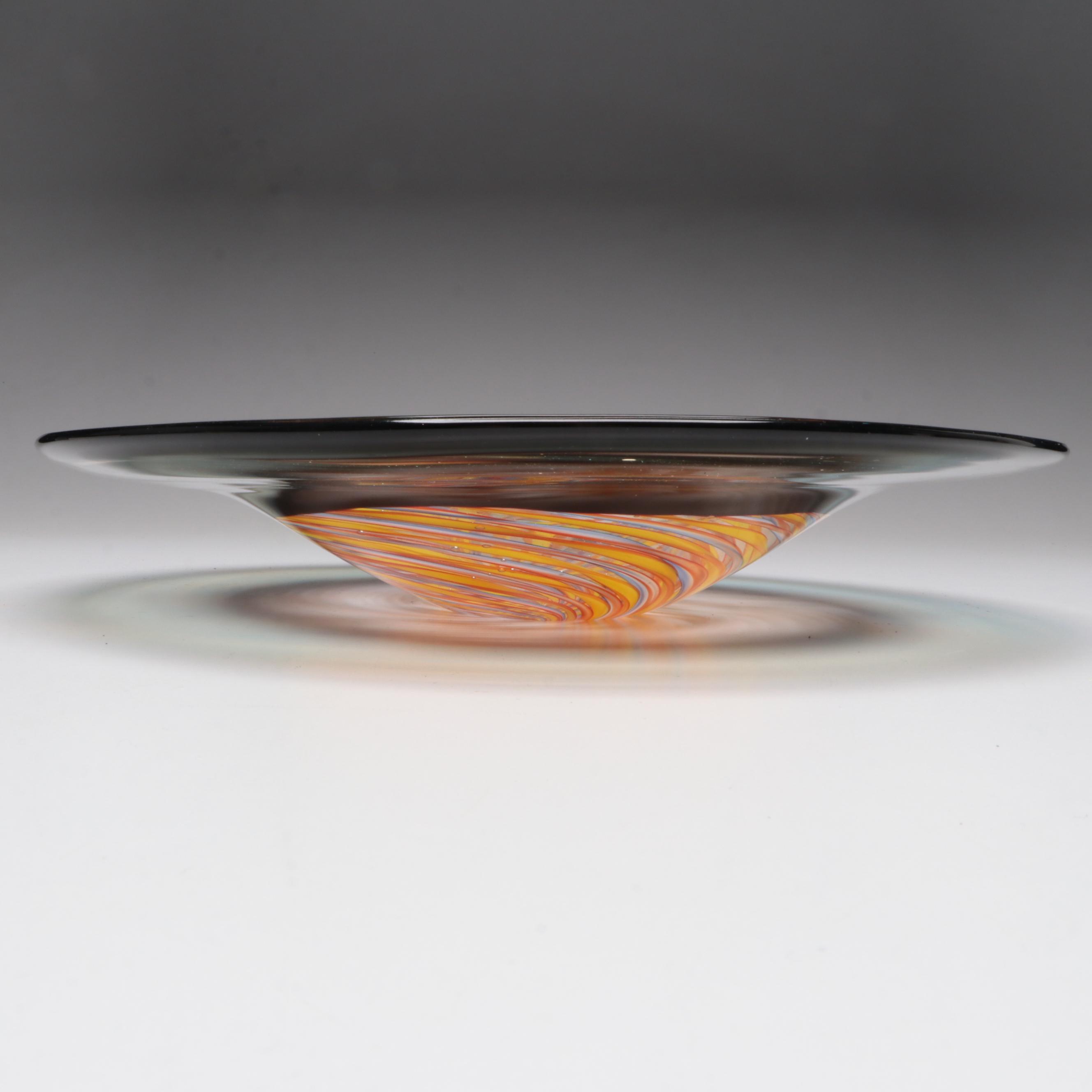 Multicolored Swirled Art Glass Bowl