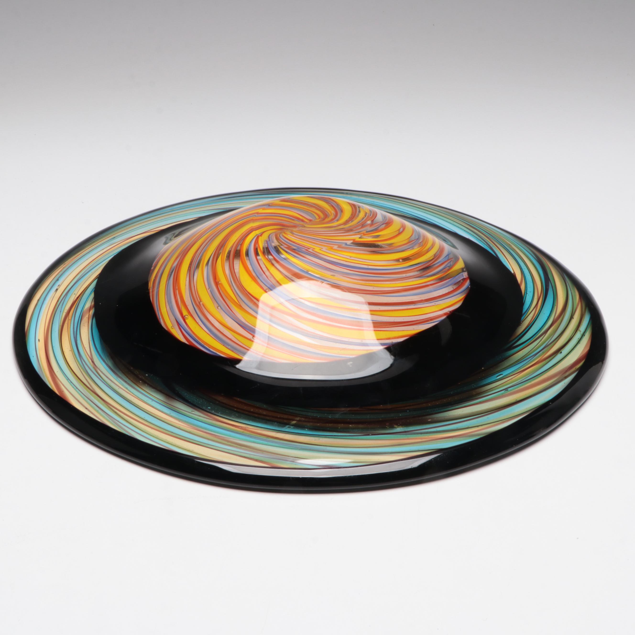 Multicolored Swirled Art Glass Bowl