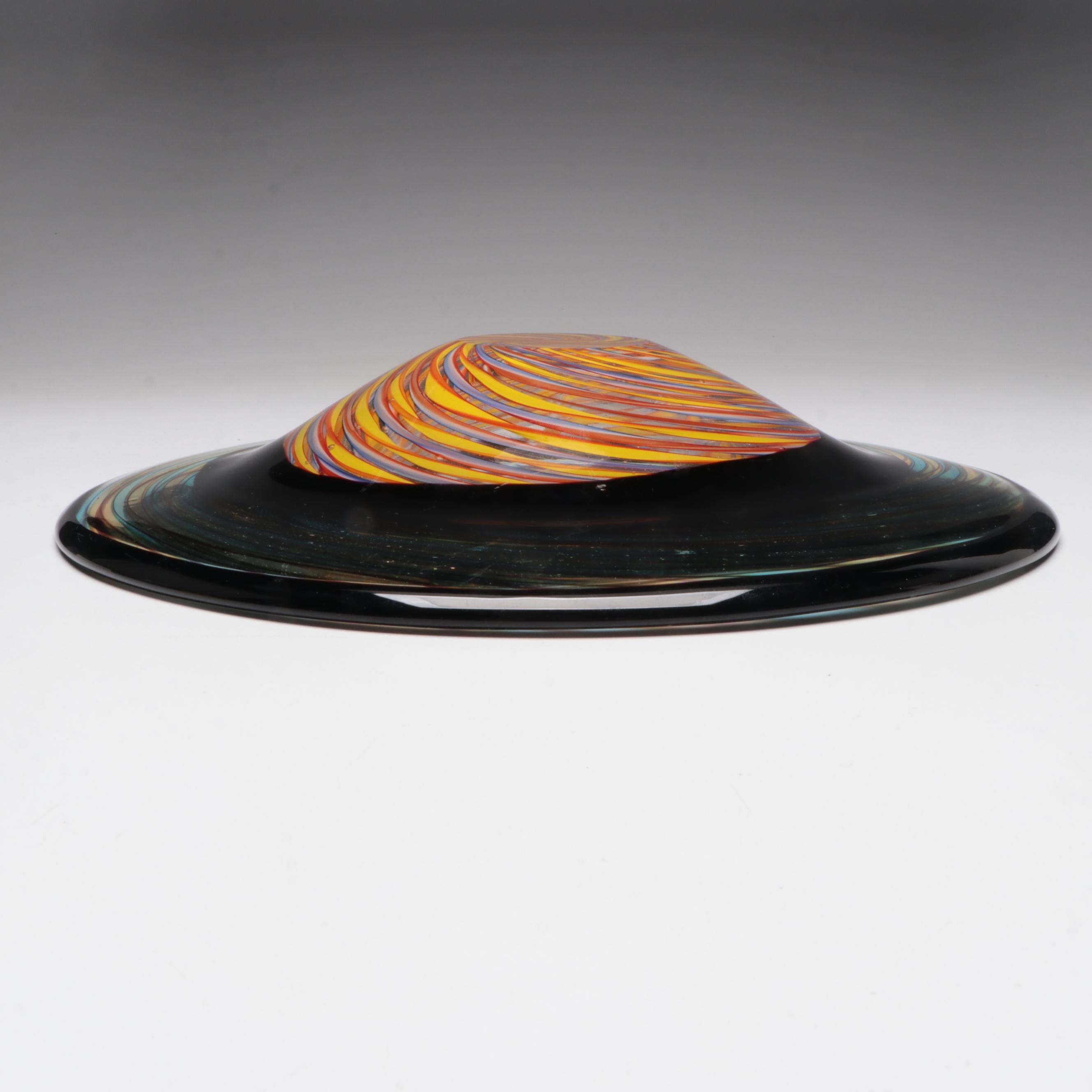 Multicolored Swirled Art Glass Bowl