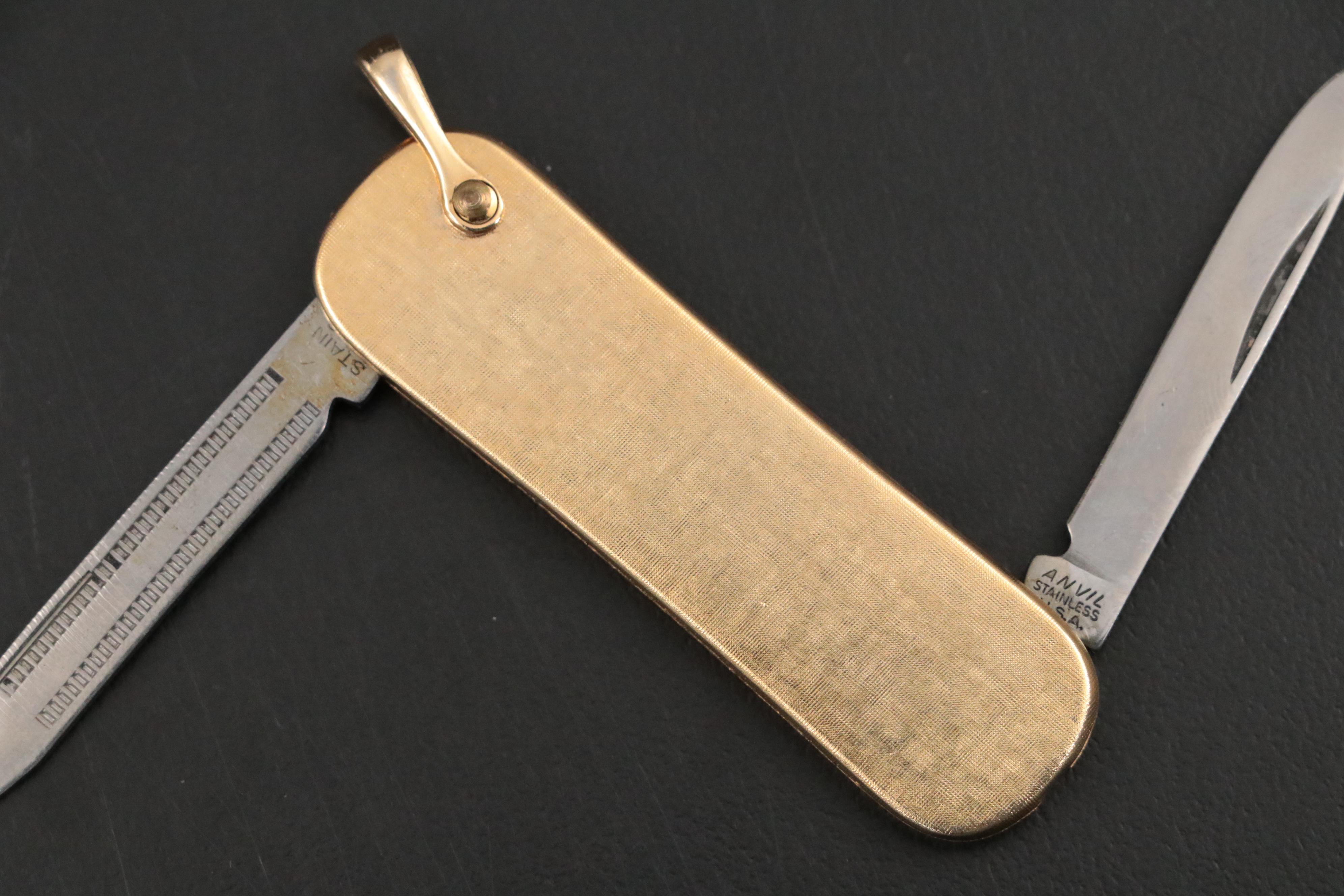 Chas T. Kennedy Brass Cigarette Case with Brass Collar Stays and More Décor