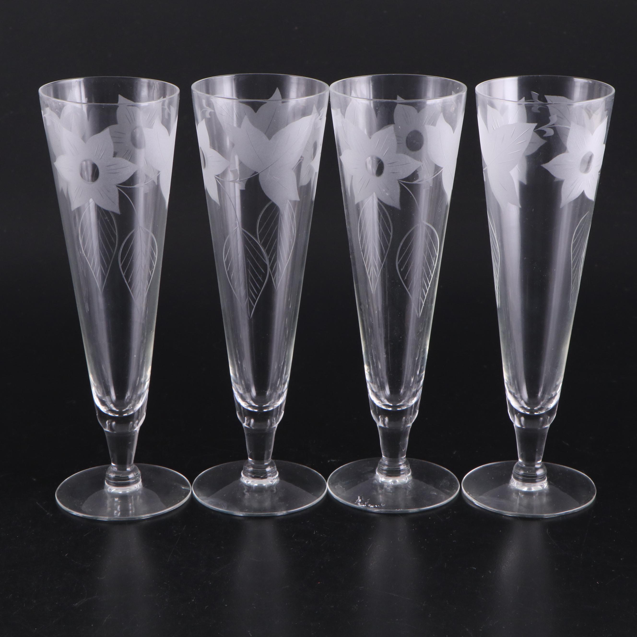 Duncan & Miller "Three Faces" Compote with Other Glass Stemware and Compotes