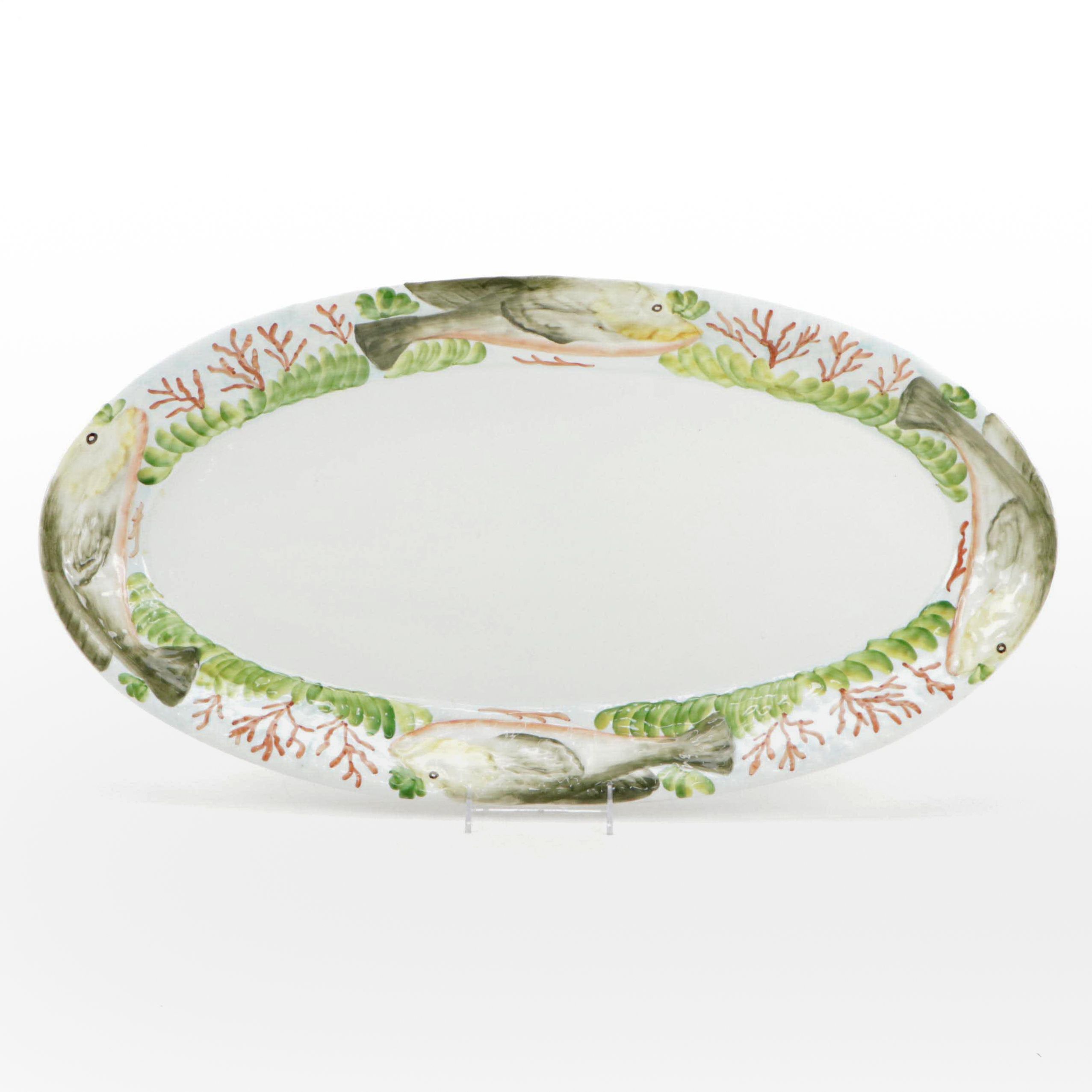 Italian Ceramic Oval Fish Platter