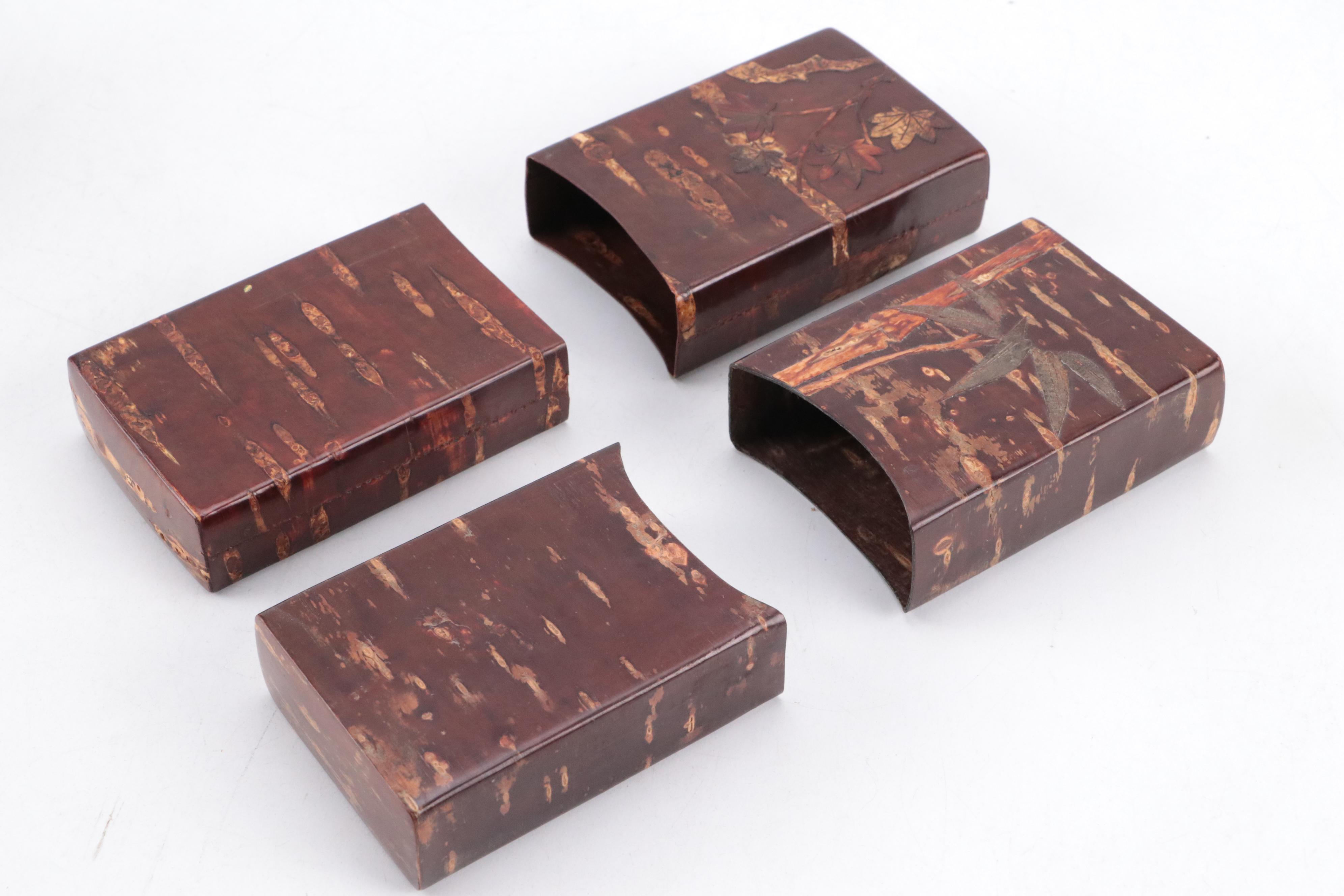 Japanese Kabazaiku Cherry Tree Bark Boxes
