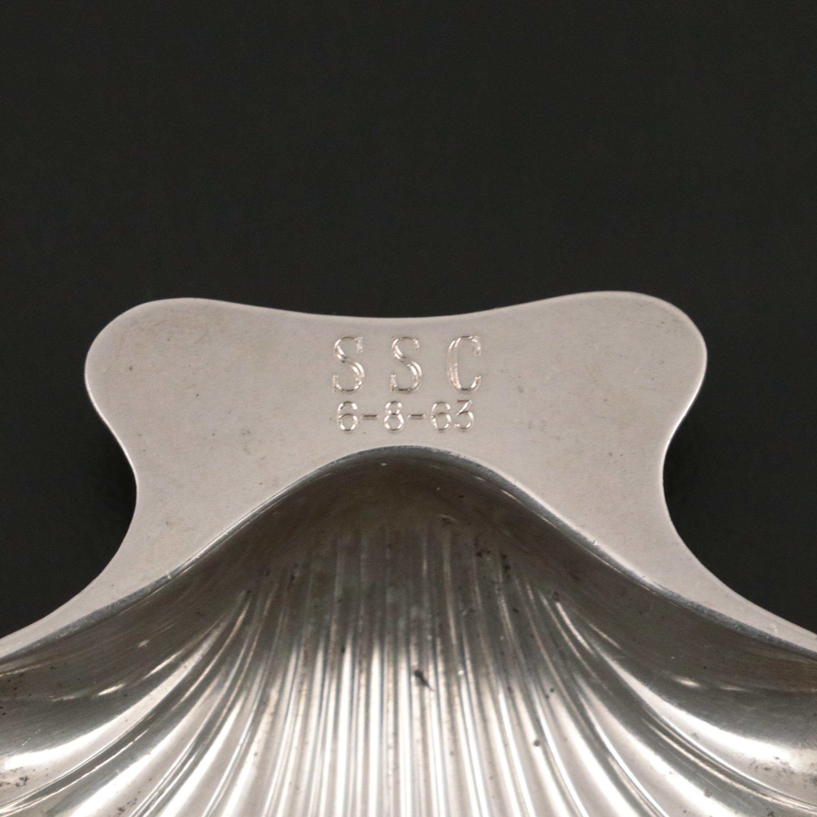 Tiffany & Co. Sterling Shell Nut Bowl with Matchbox Holder, Mid-20th Century