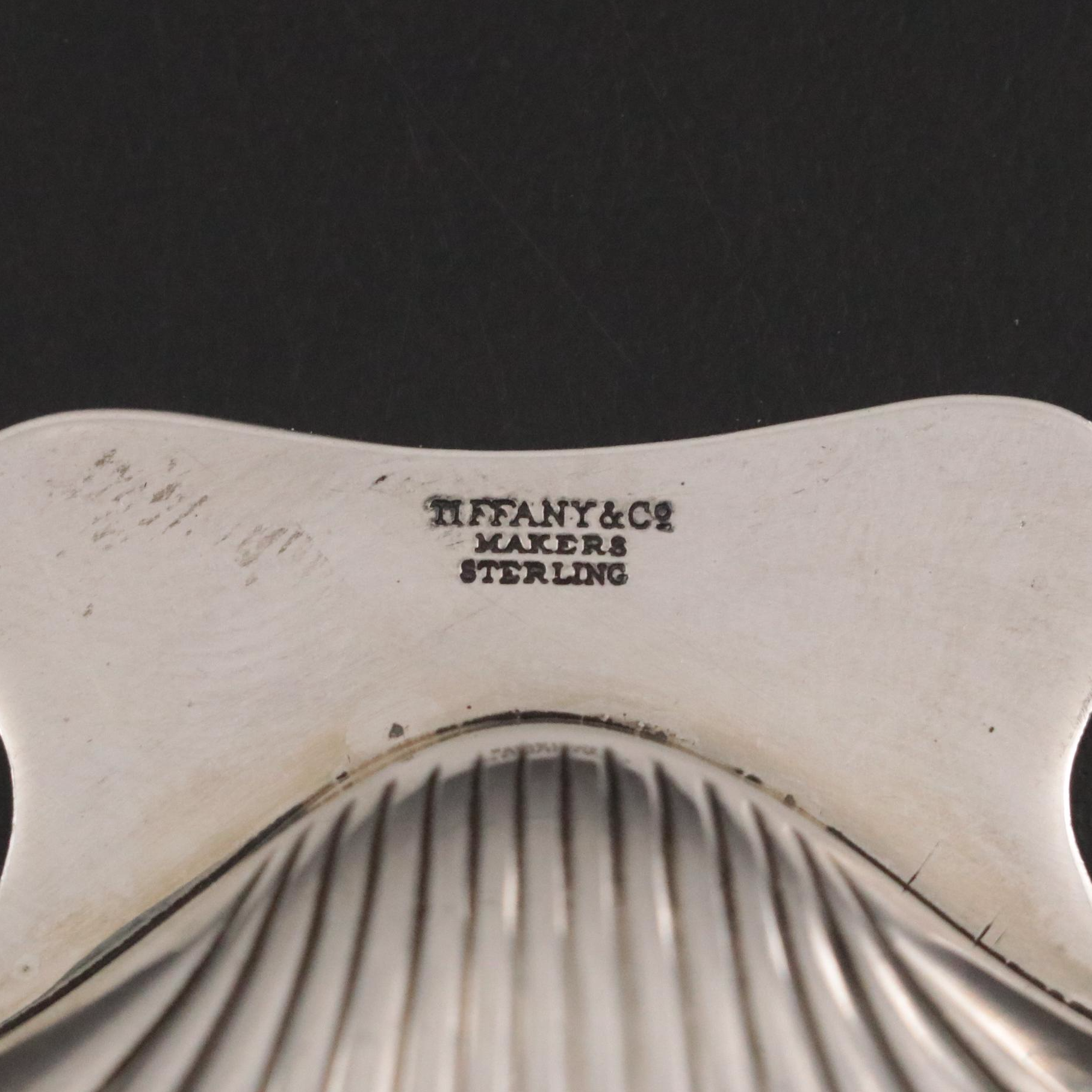 Tiffany & Co. Sterling Shell Nut Bowl with Matchbox Holder, Mid-20th Century