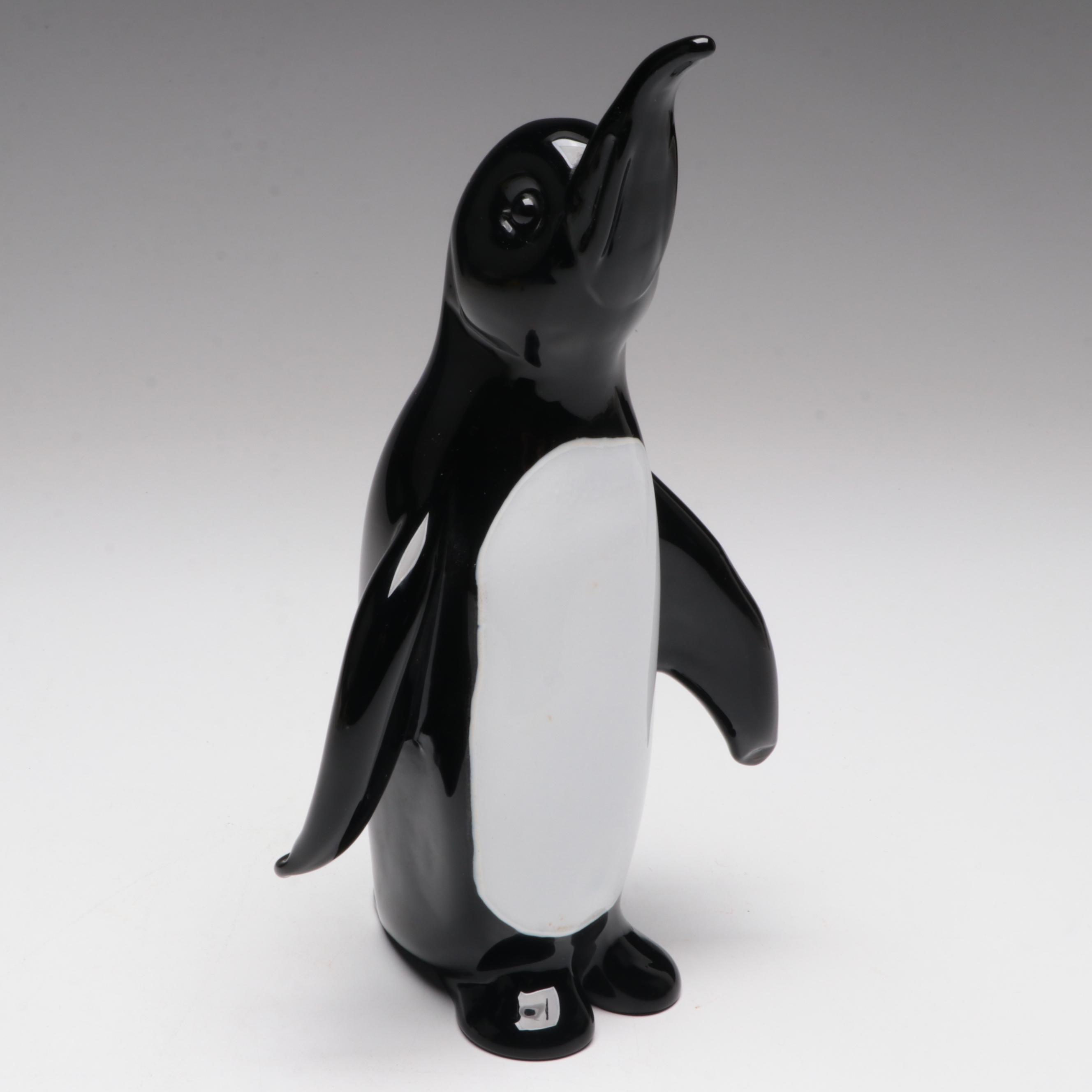 Murano Handcrafted Art Glass Penguin Figurine